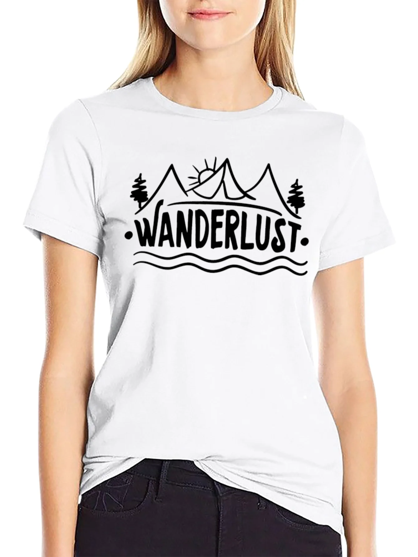 Wanderlust Adventure T-Shirt - Black Cotton Tee