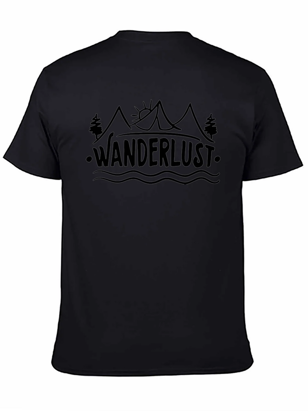 Wanderlust Adventure T-Shirt - Black Cotton Tee