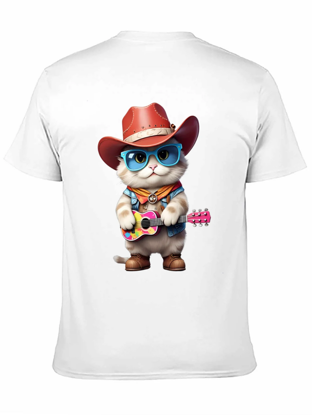 Cat Cowboy Guitar T-Shirt