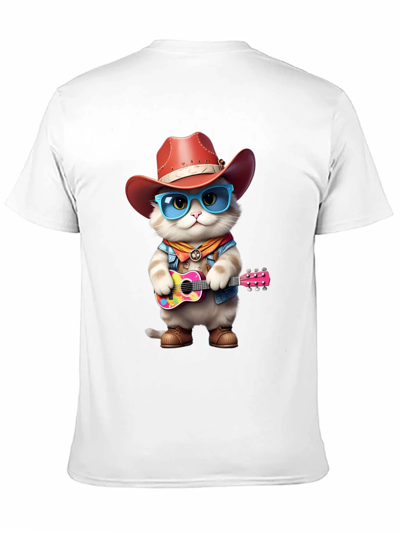 Cat Cowboy Guitar T-Shirt