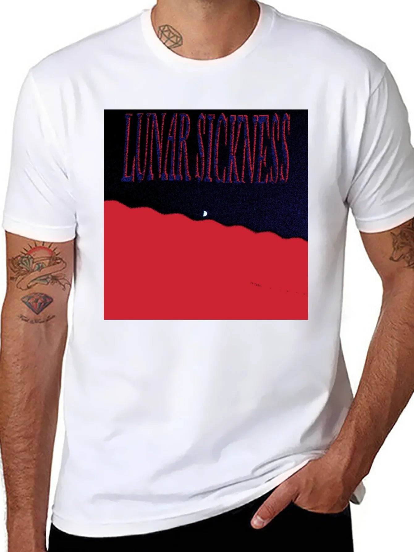 Lunar Sickness Graphic Tee - Unique Design Soft Cotton