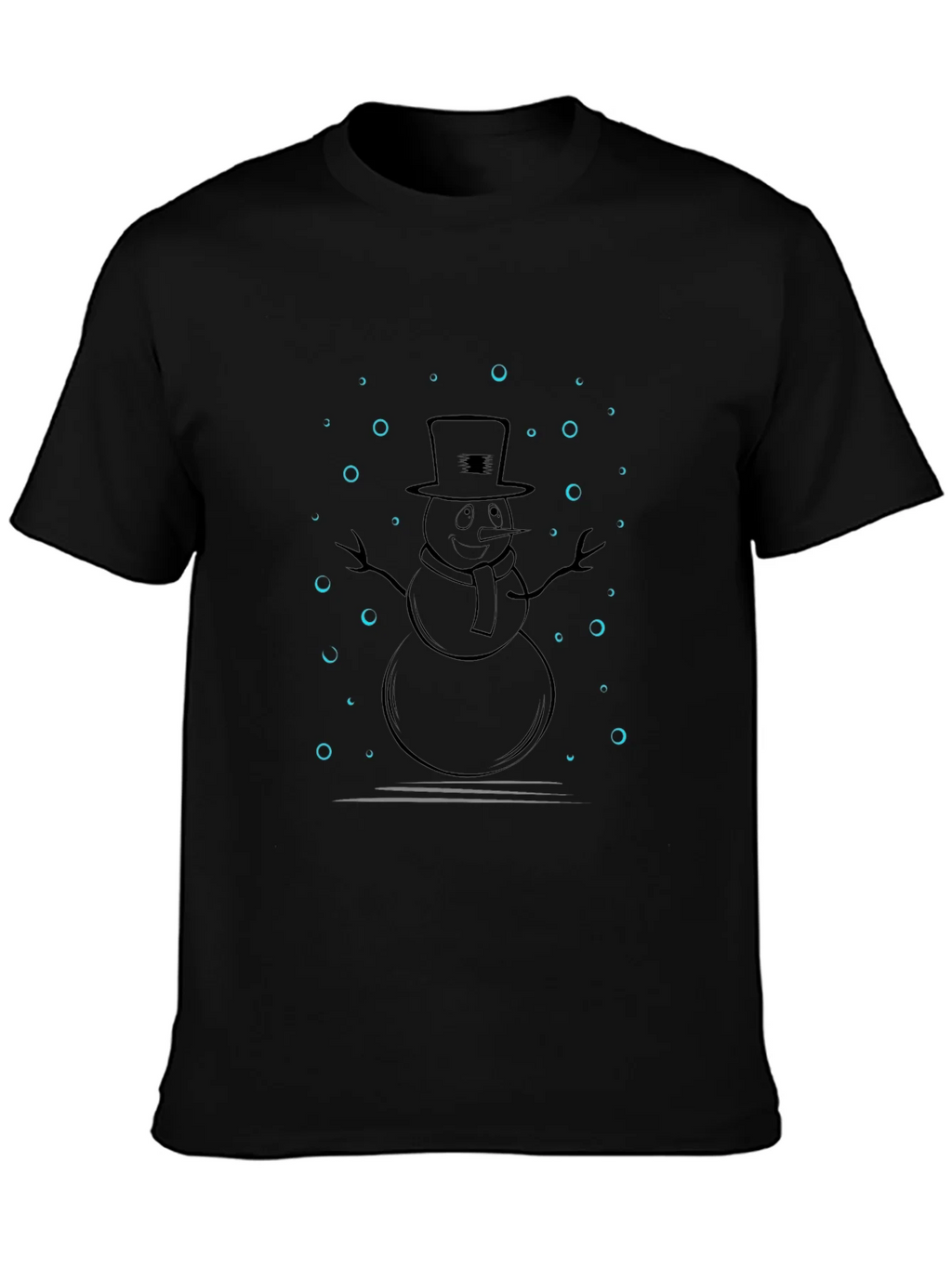 Snowman Graphic Tee - Black Casual Shirt