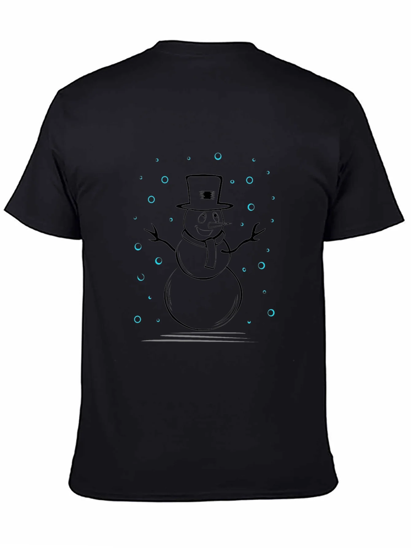 Snowman Graphic Tee - Black Casual Shirt