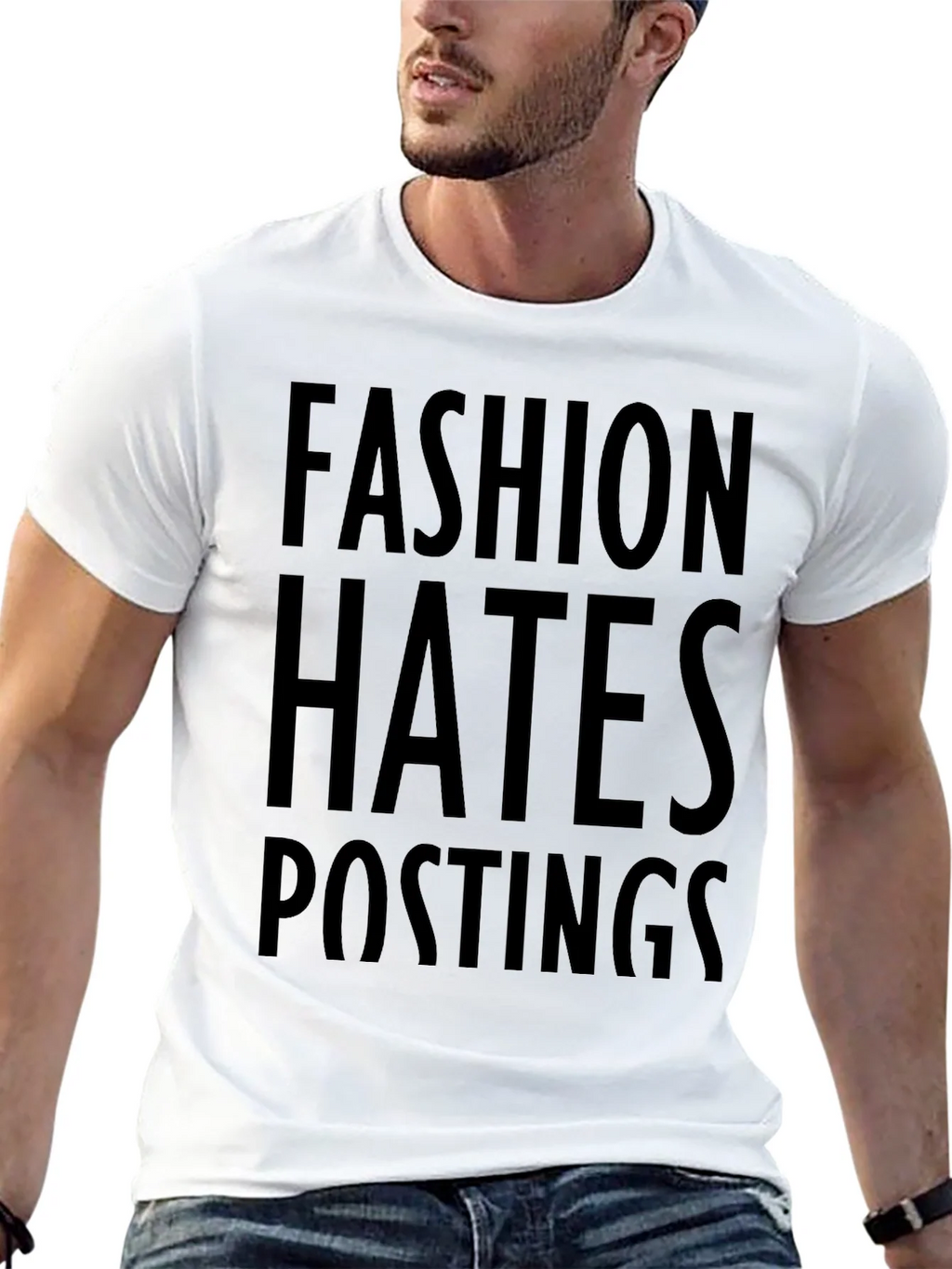 Fashion Hates Postings Graphic Print T-Shirt
