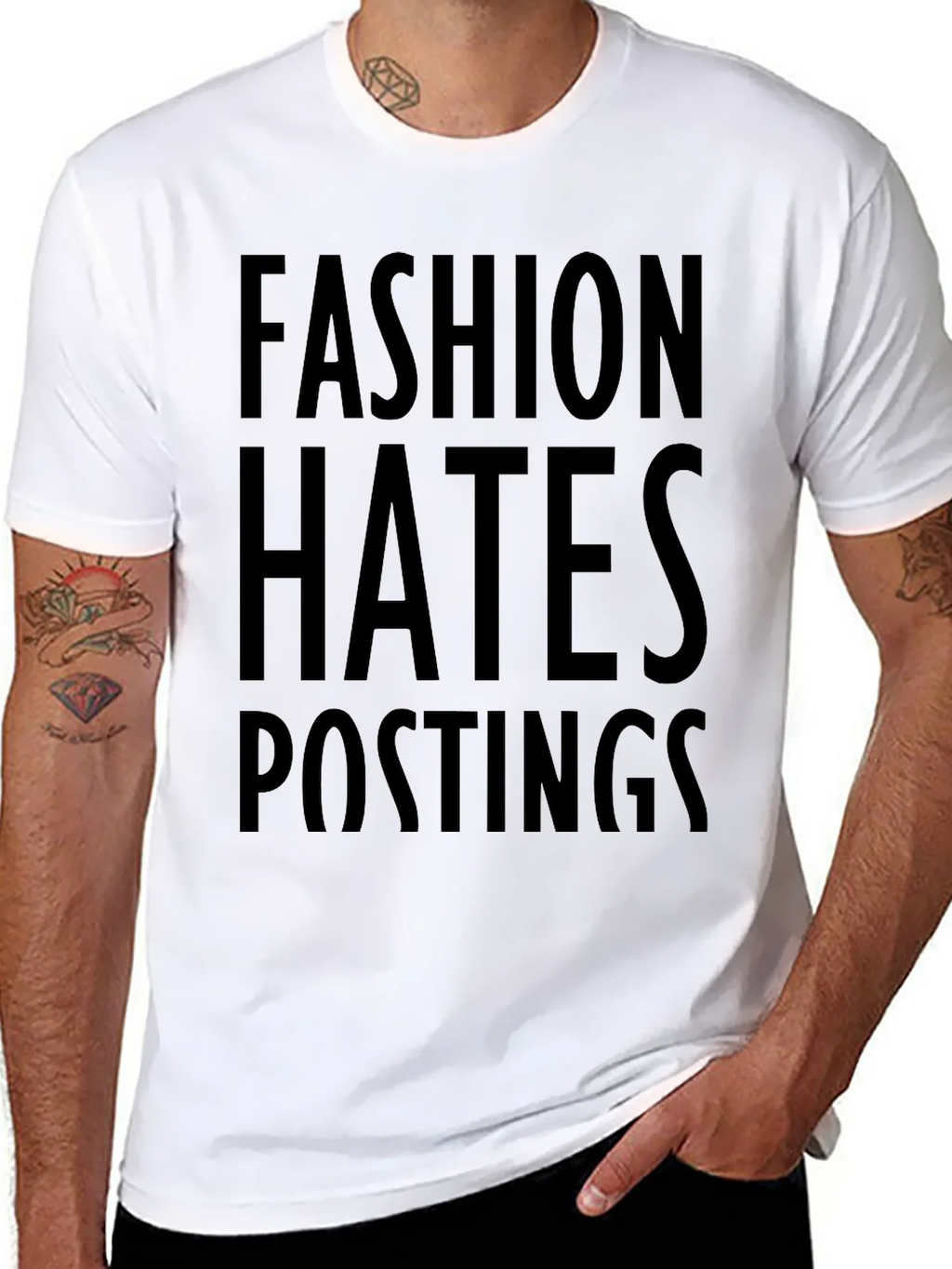 Fashion Hates Postings Graphic Print T-Shirt