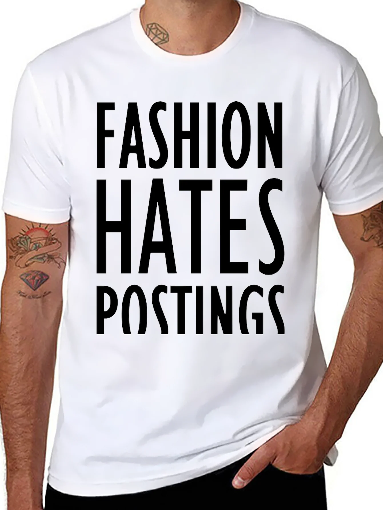 Fashion Hates Postings Graphic Print T-Shirt