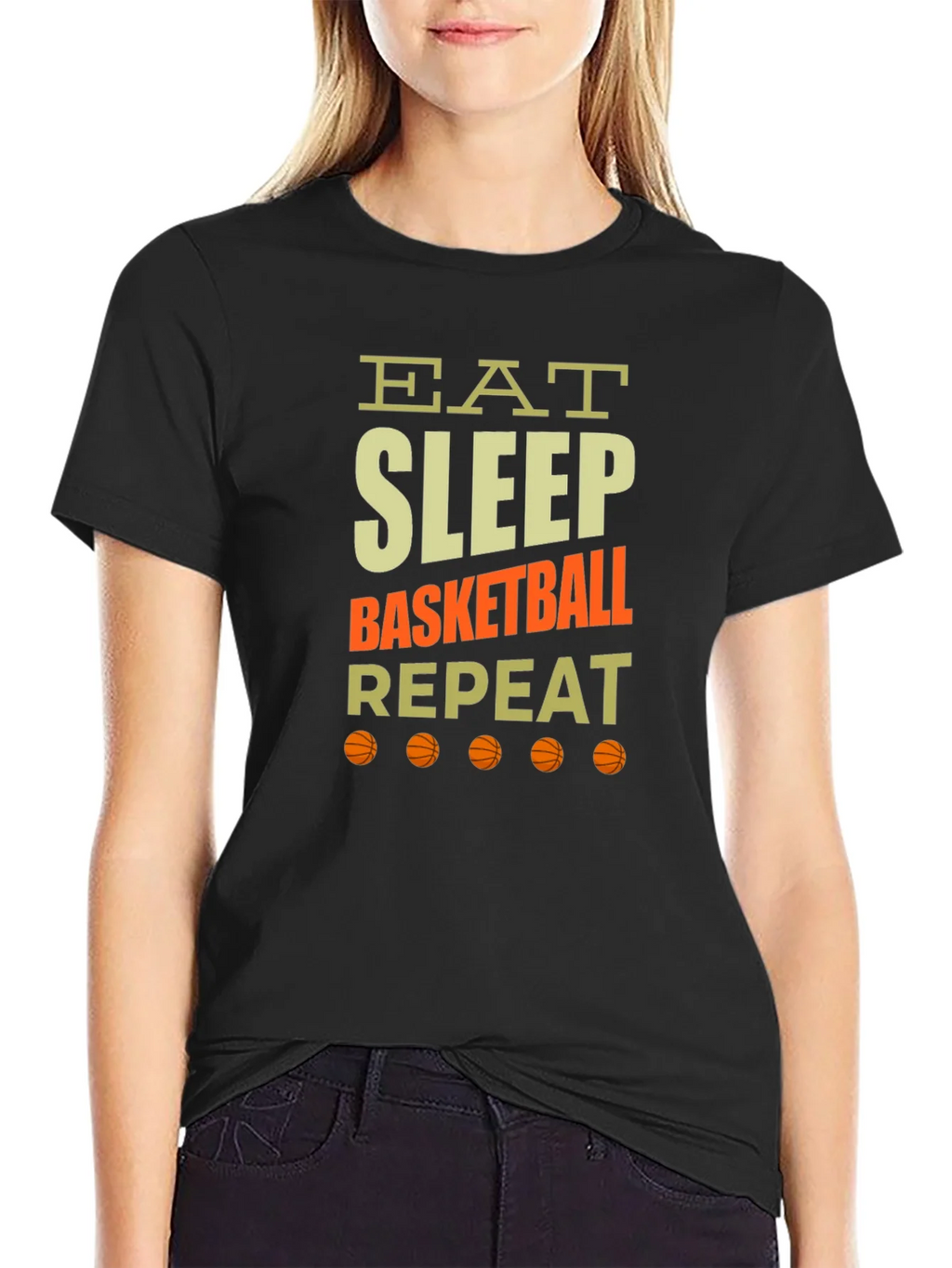 Eat Sleep Basketball Repeat Graphic Tee