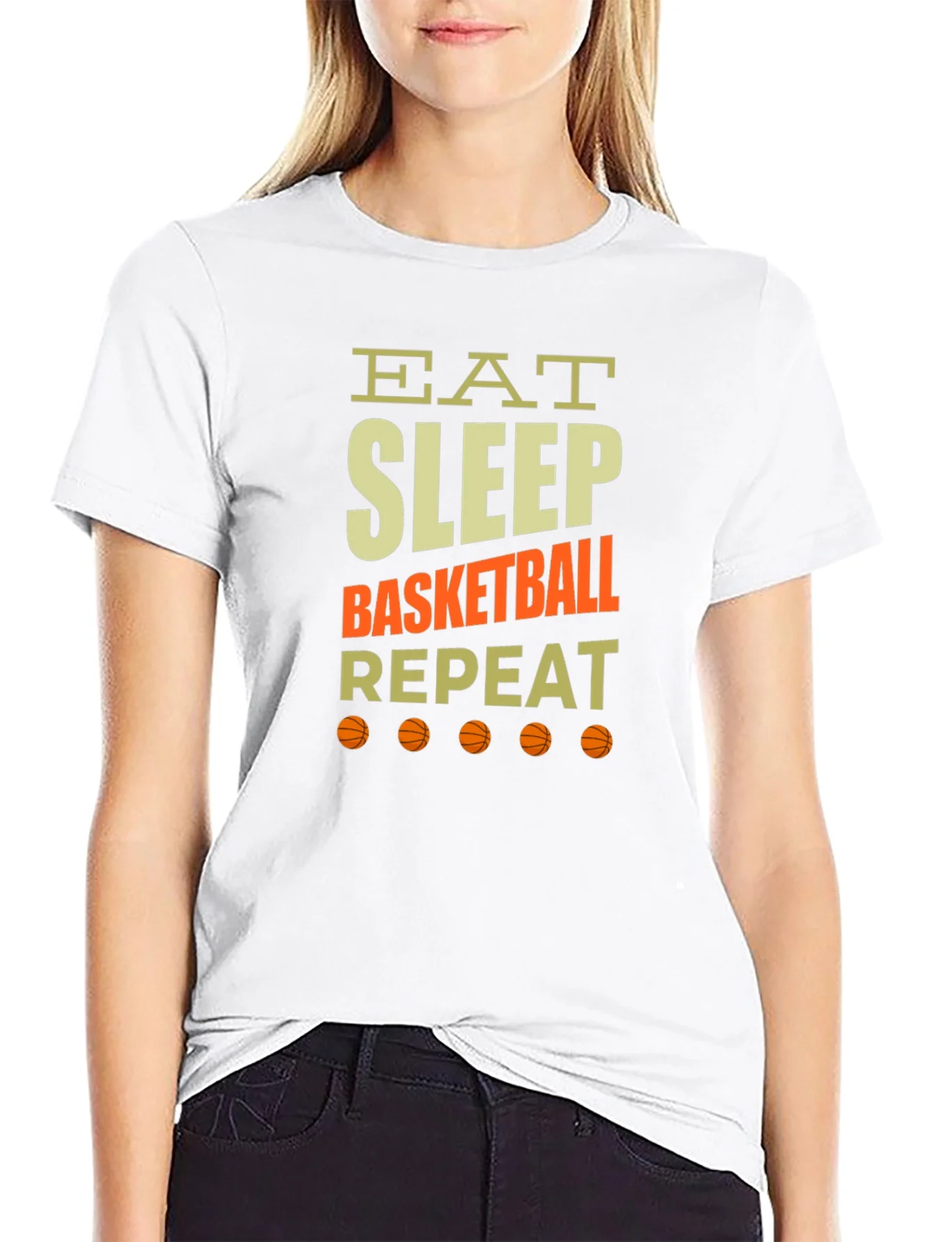 Eat Sleep Basketball Repeat Graphic Tee