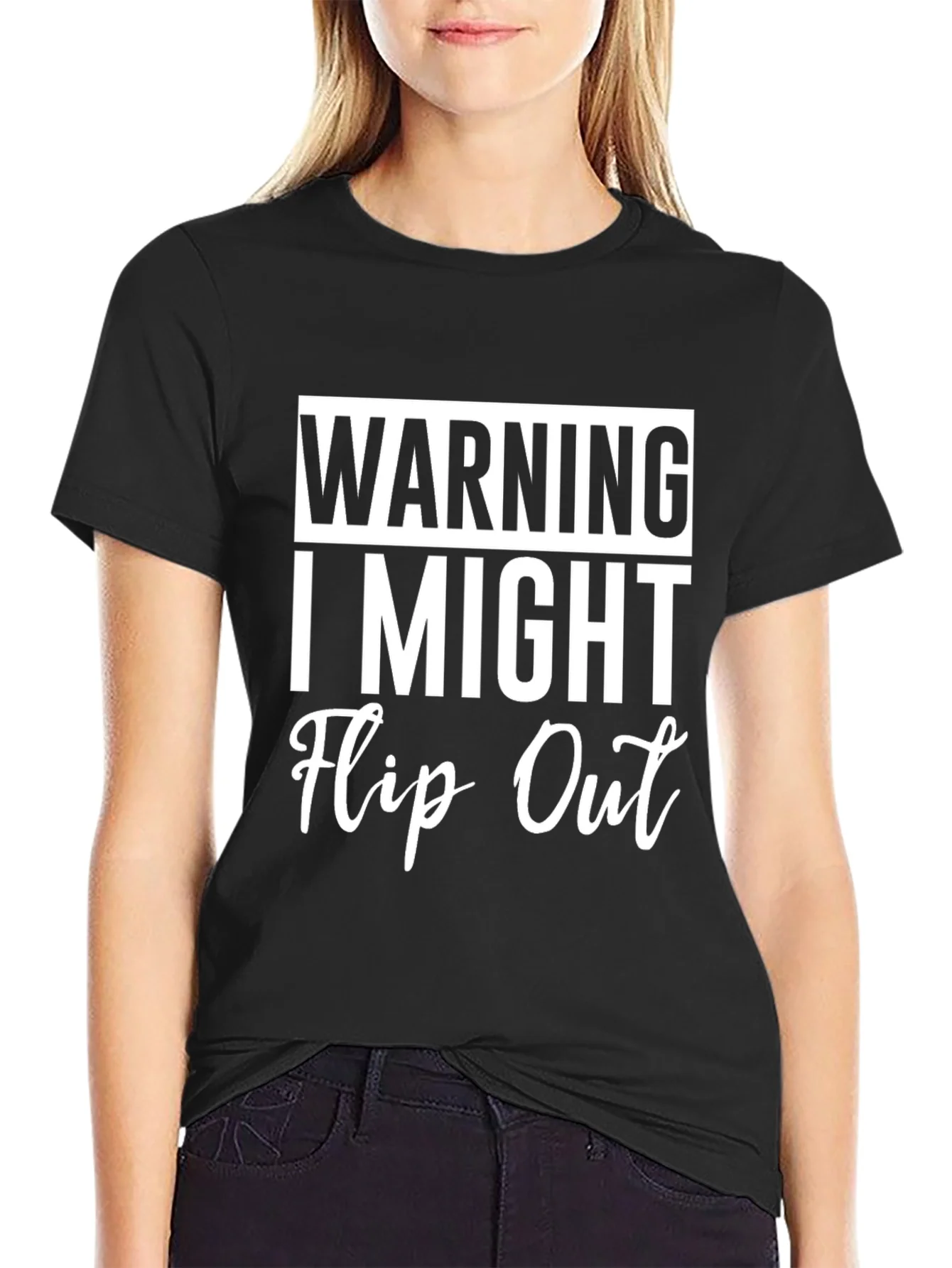 Warning I Might Flip Out Graphic Tee - Funny Sarcastic T-Shirt