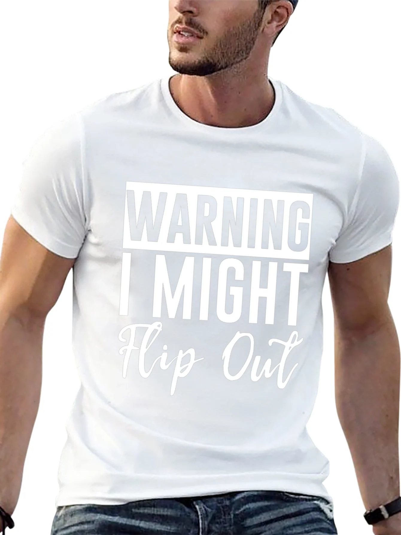 Warning I Might Flip Out Graphic Tee - Funny Sarcastic T-Shirt