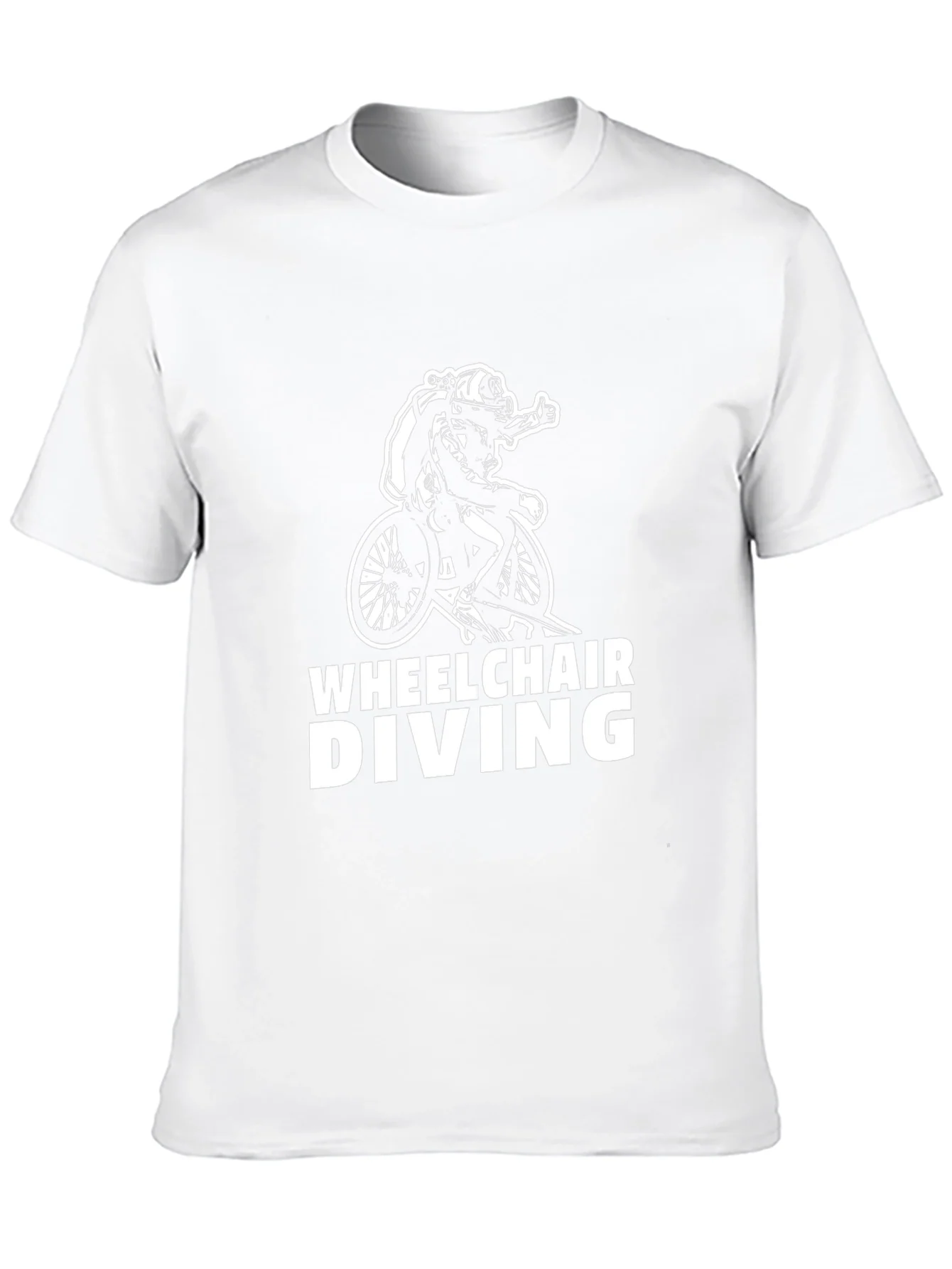 Wheelchair Diving Graphic T-Shirt - Black Cotton Tee