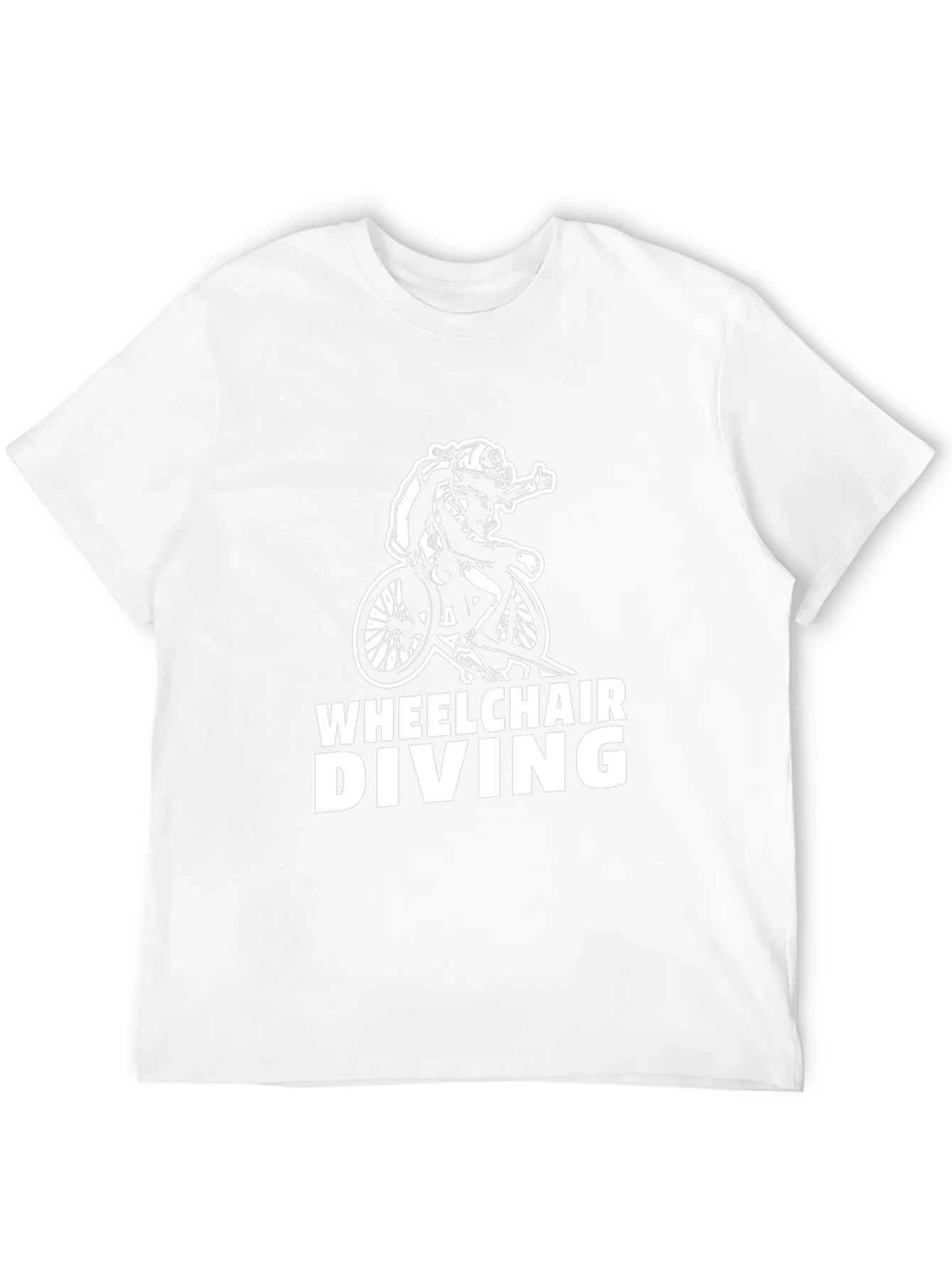 Wheelchair Diving Graphic T-Shirt - Black Cotton Tee