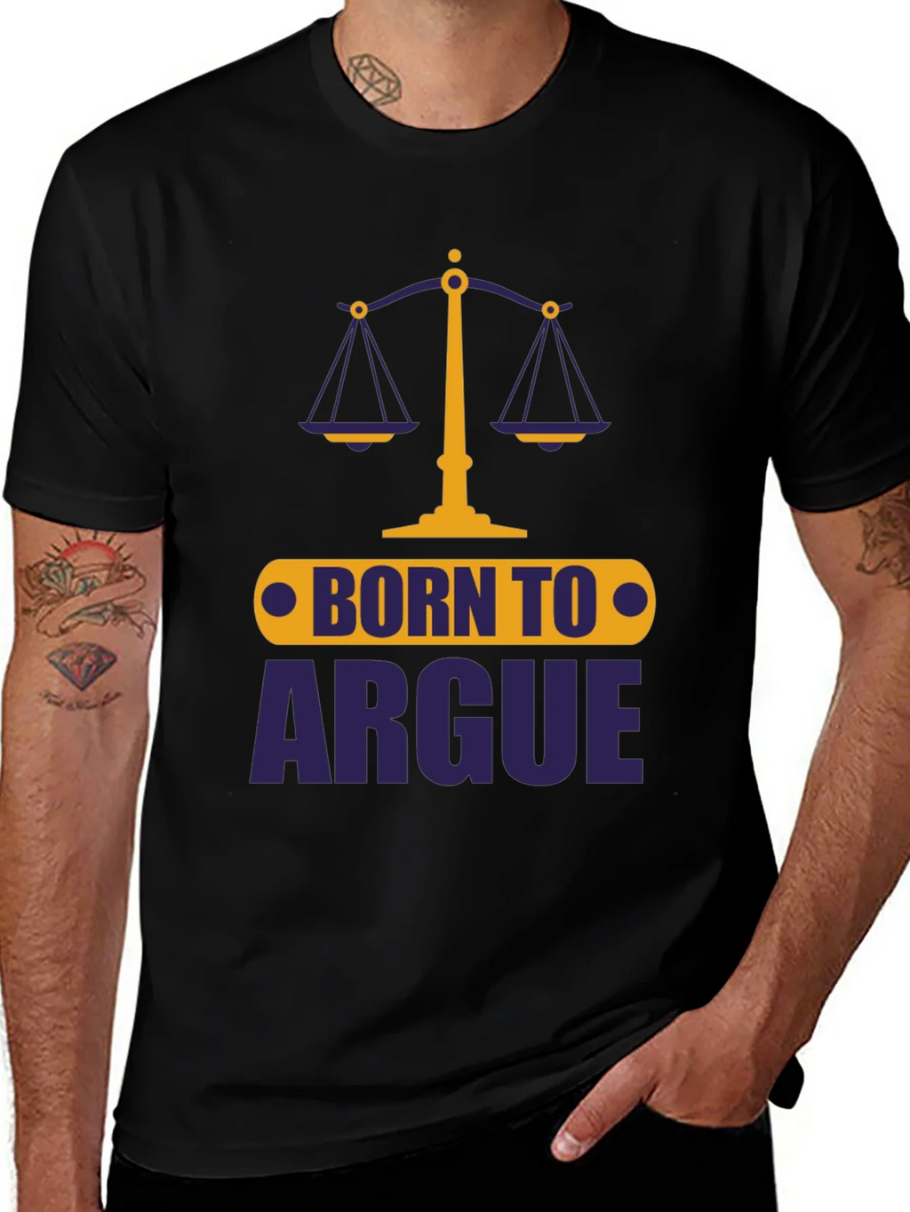 Born To Argue Mens Graphic Tee - Black
