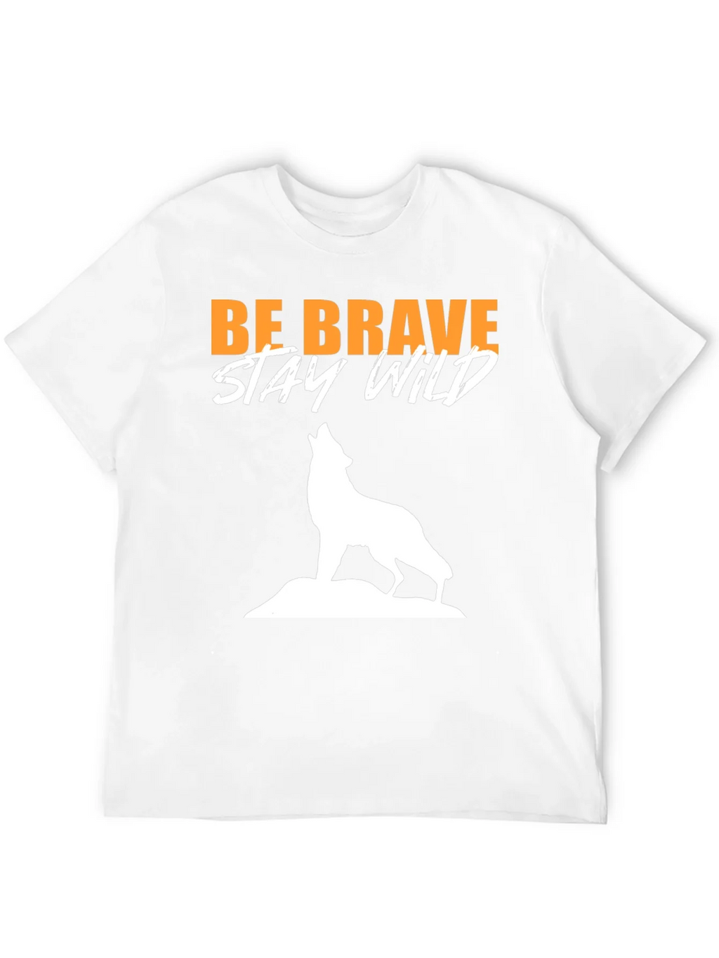 Be Brave Stay Wild Wolf Graphic Tee - Black