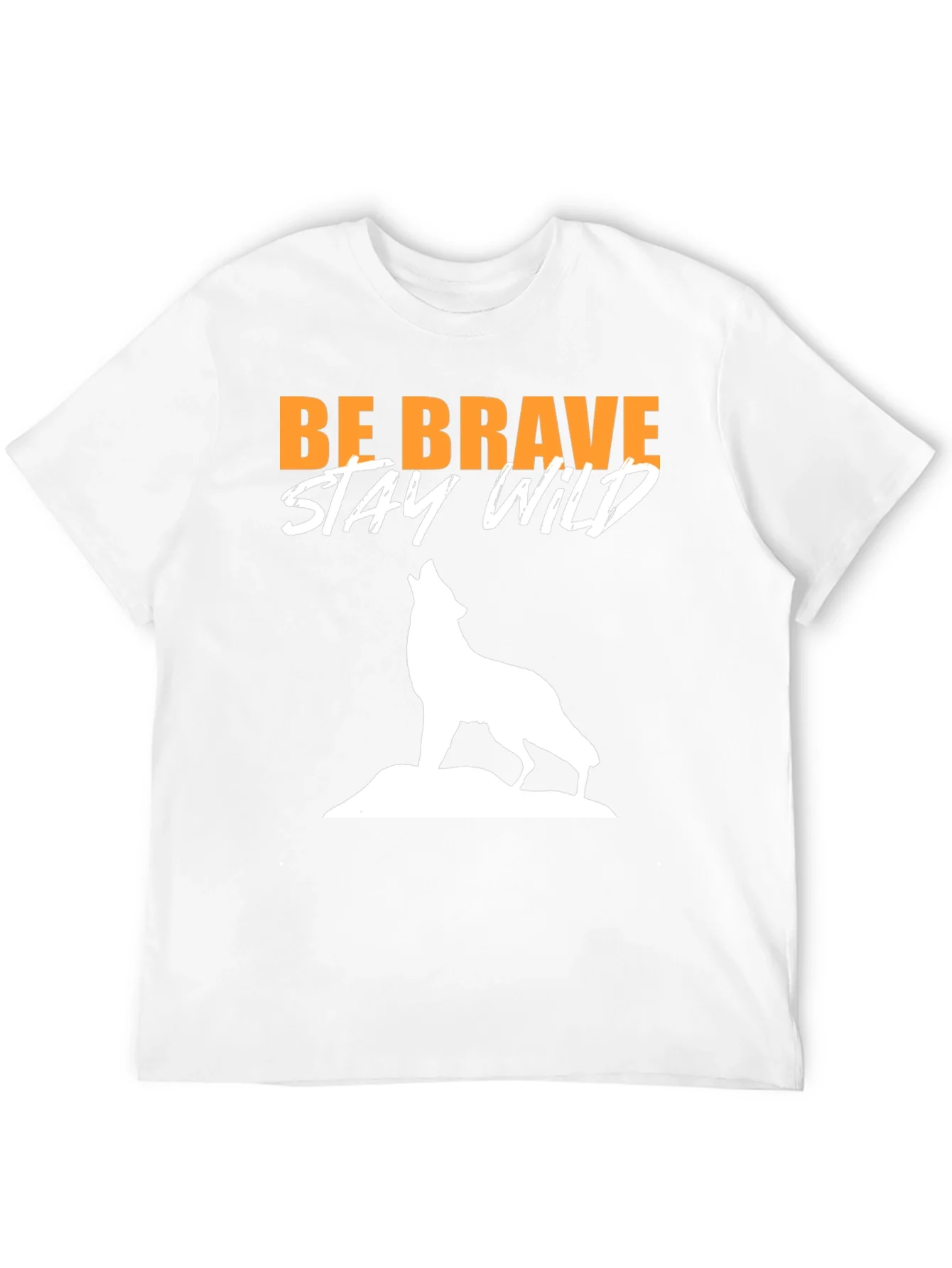 Be Brave Stay Wild Wolf Graphic Tee - Black