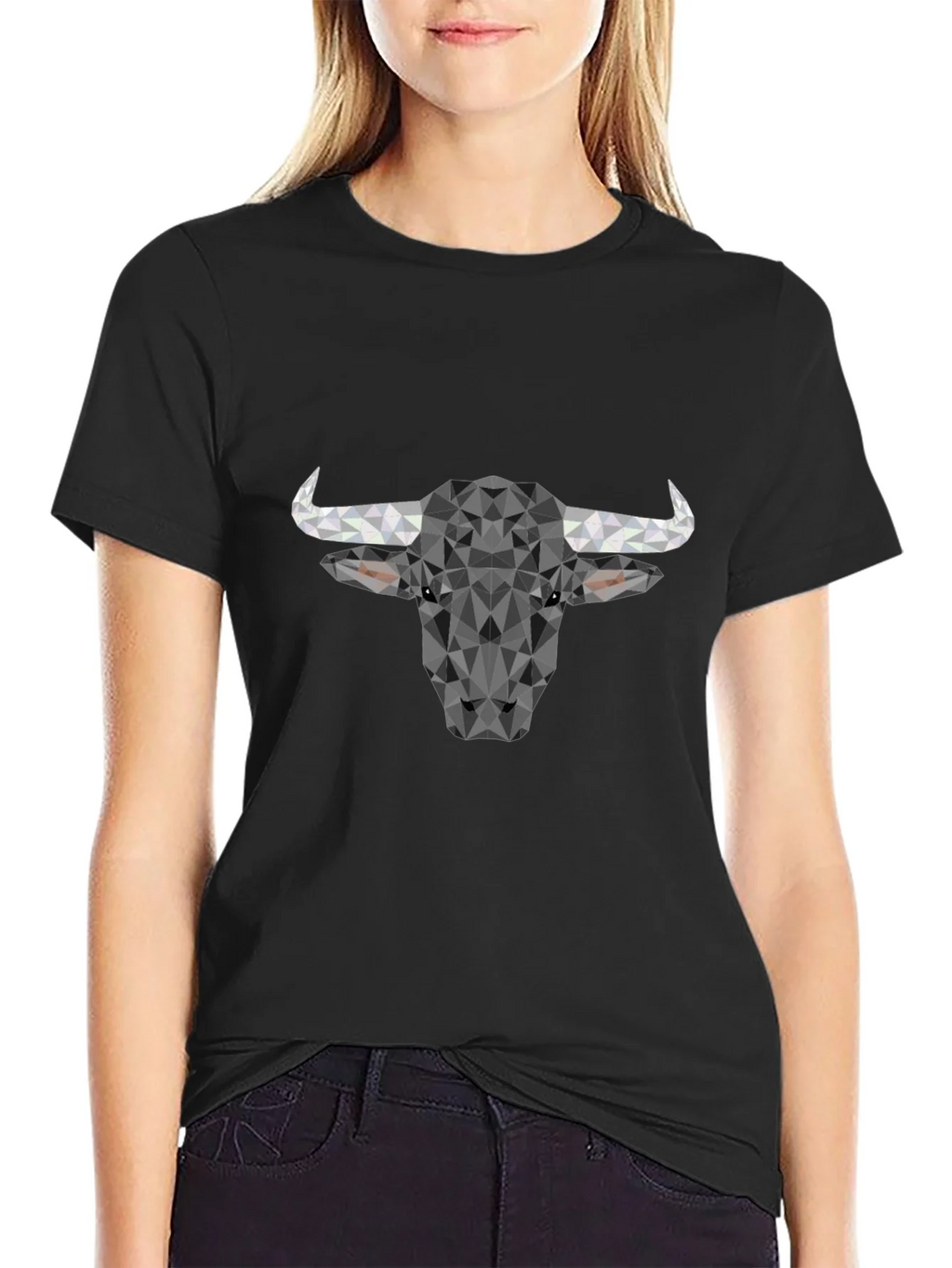 Geometric Bull T-Shirt - Modern Poly Design