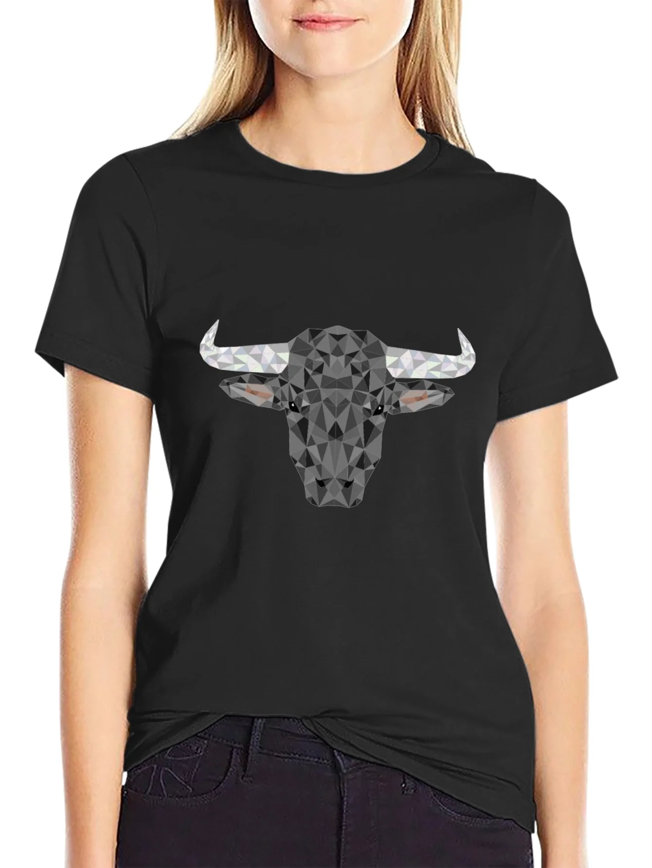 Geometric Bull T-Shirt - Modern Poly Design