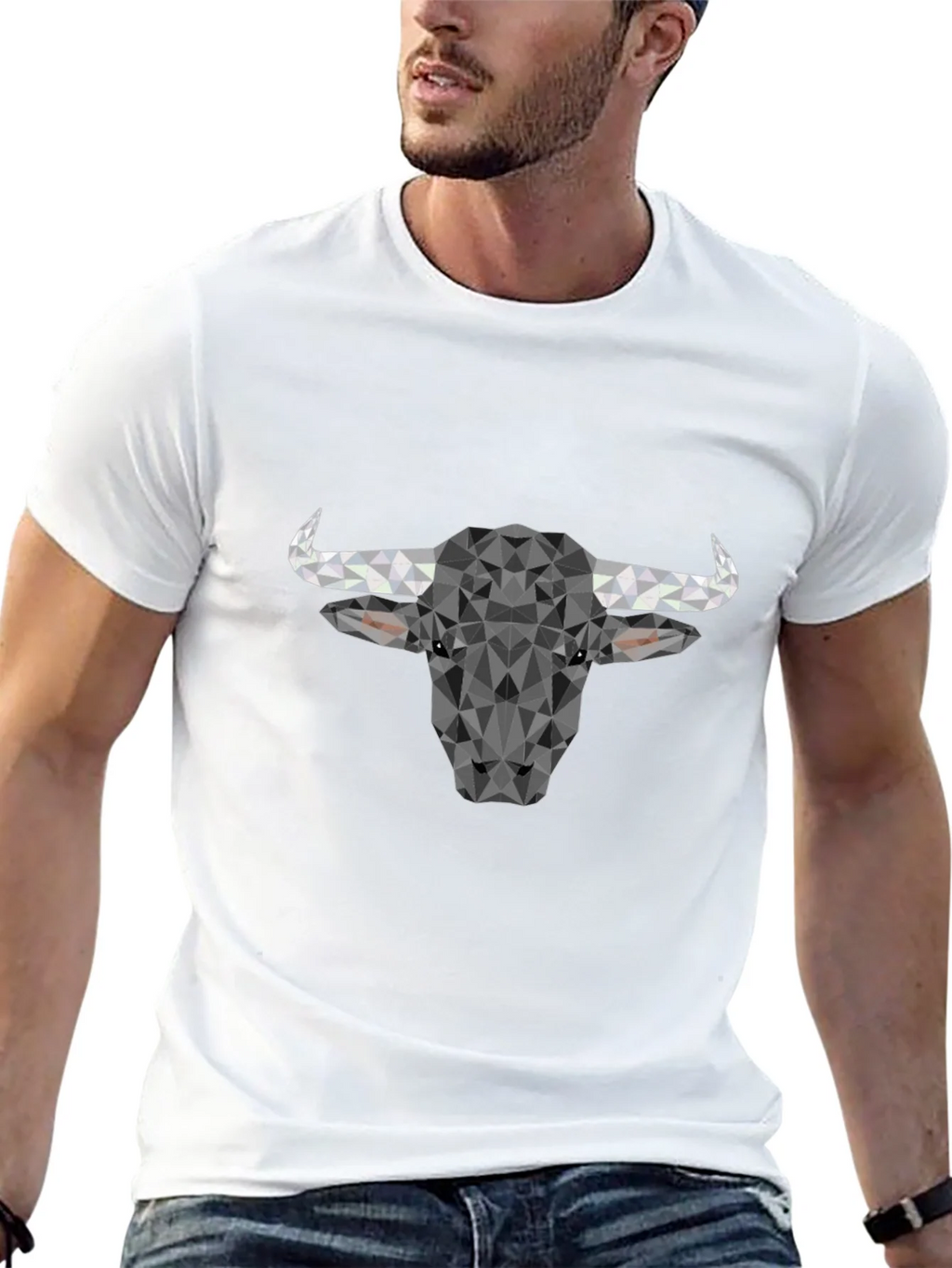 Geometric Bull T-Shirt - Modern Poly Design