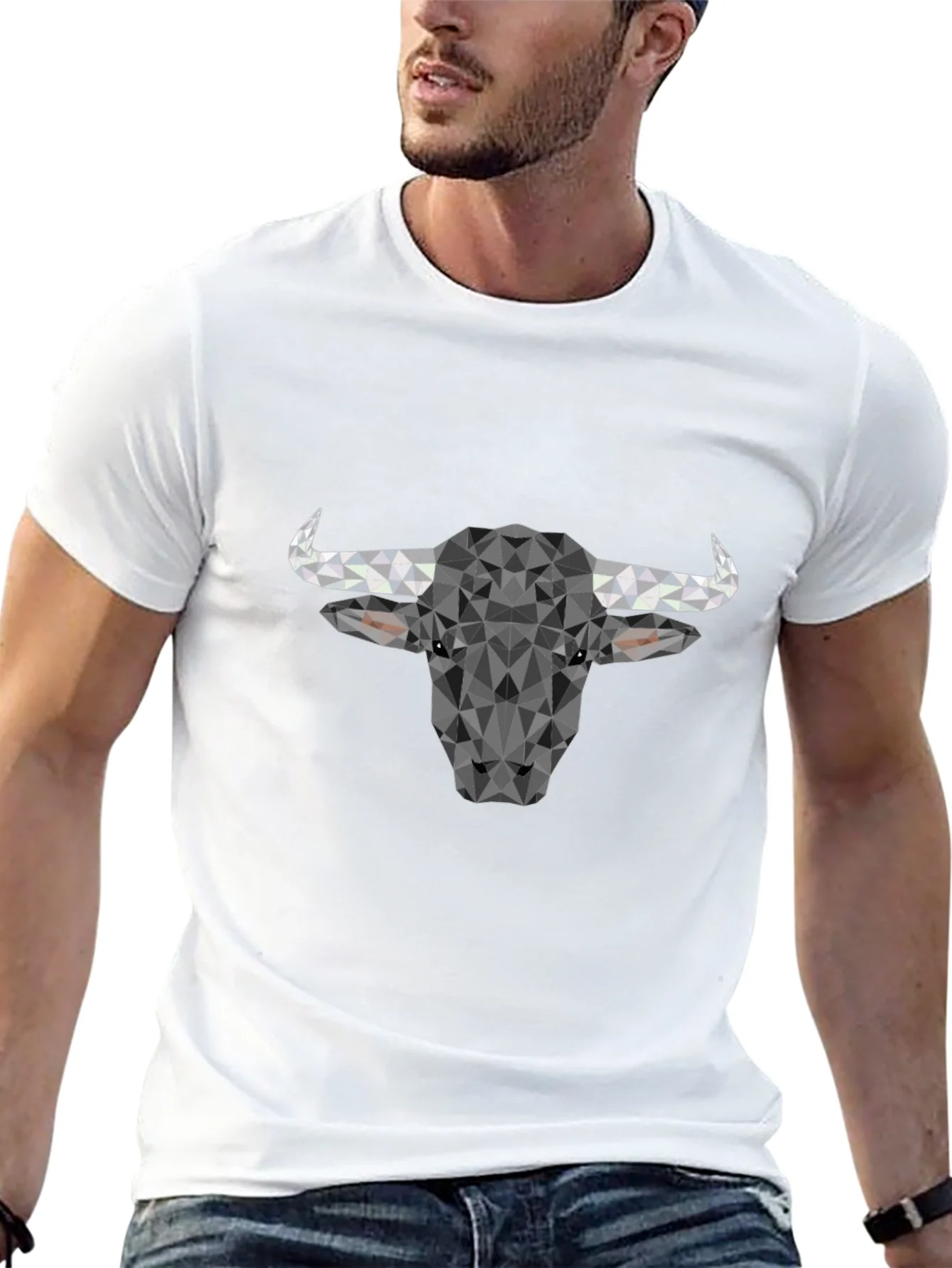 Geometric Bull T-Shirt - Modern Poly Design