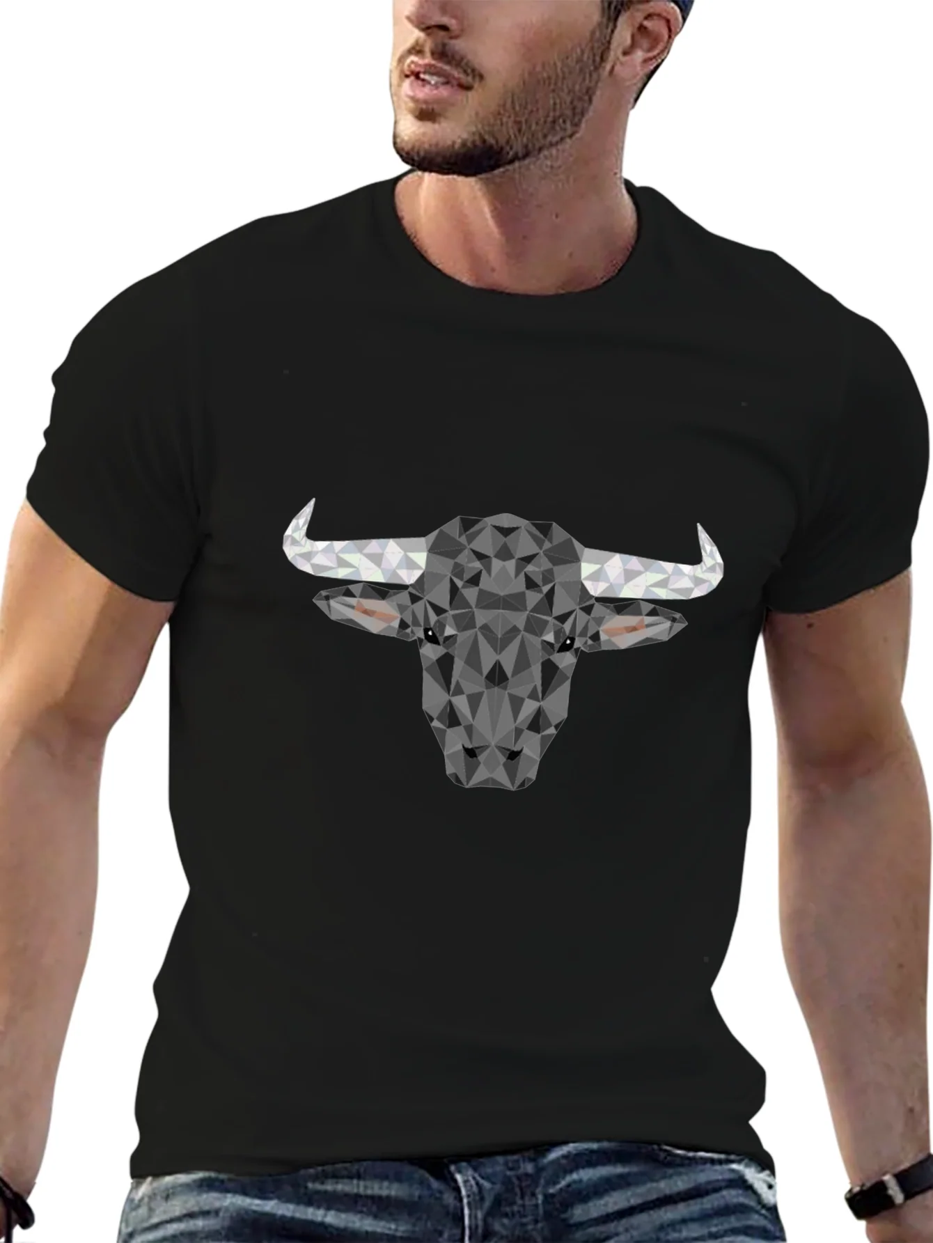 Geometric Bull T-Shirt - Modern Poly Design