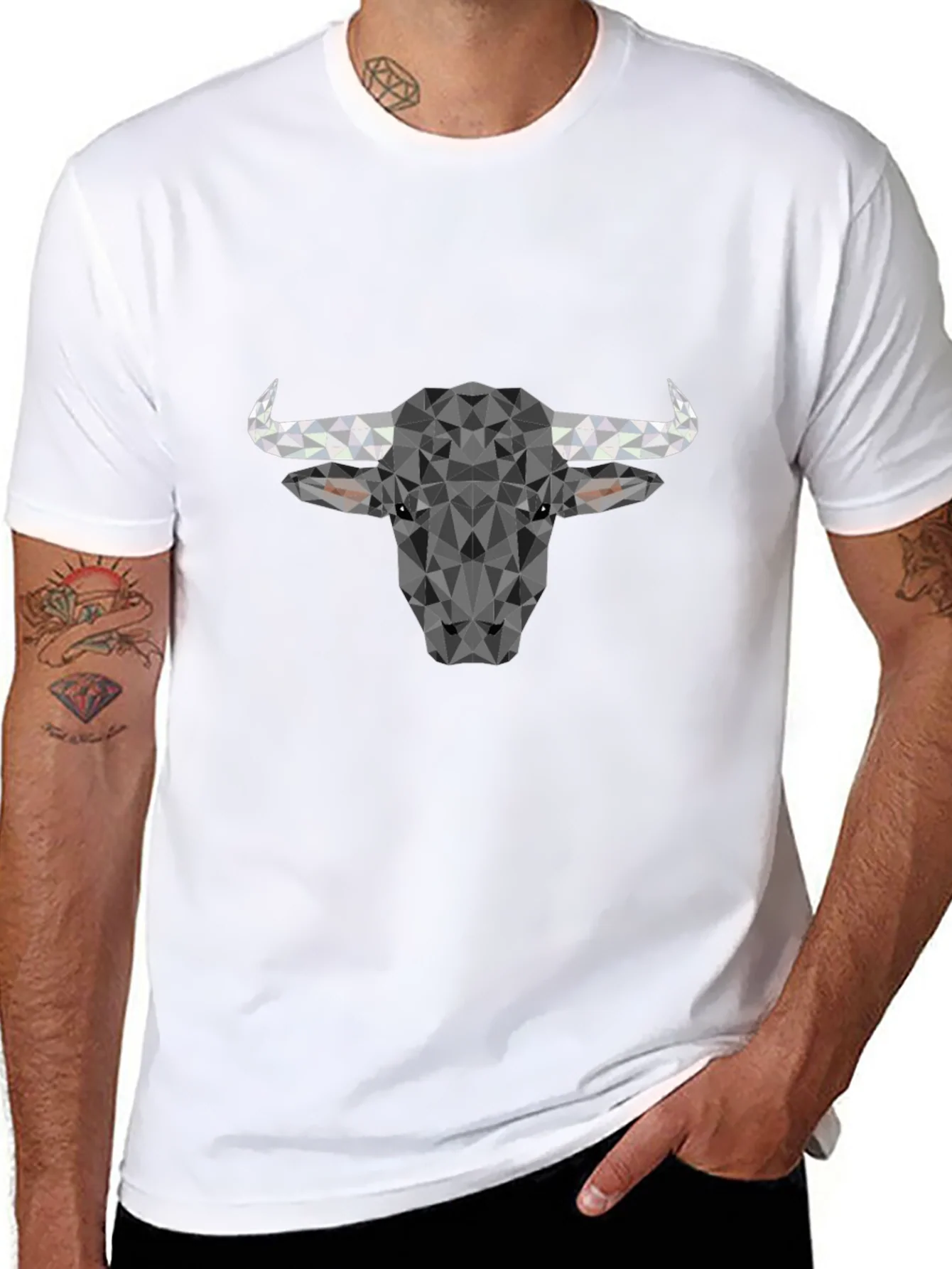 Geometric Bull T-Shirt - Modern Poly Design