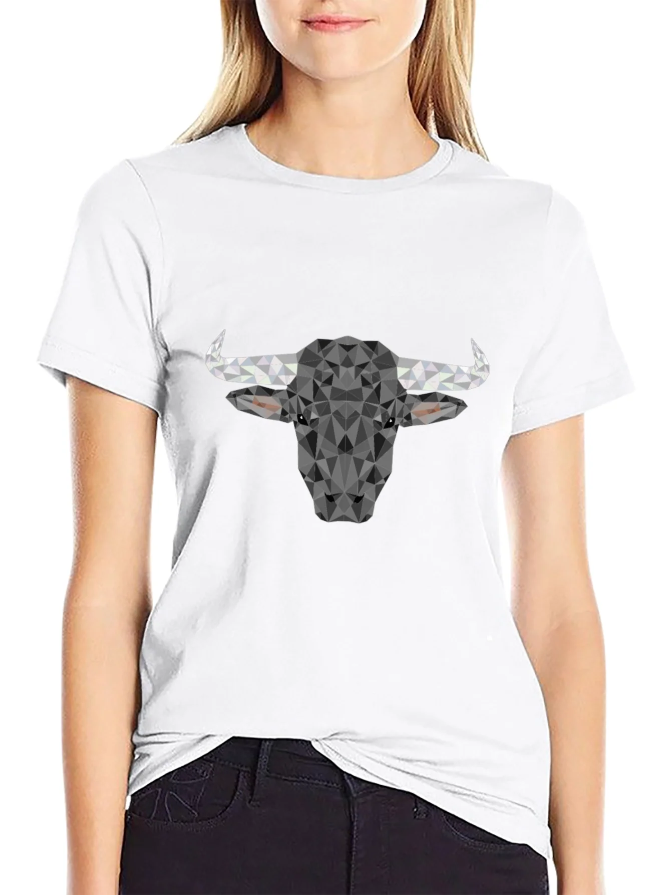Geometric Bull T-Shirt - Modern Poly Design