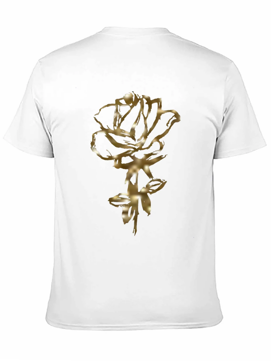Golden Rose Graphic Black T-Shirt