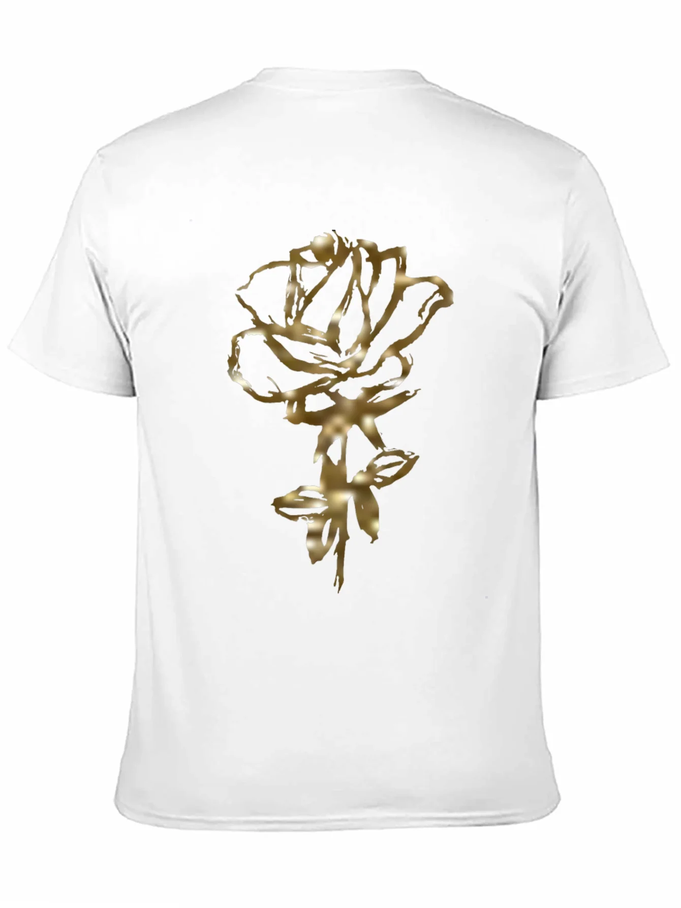 Golden Rose Graphic Black T-Shirt