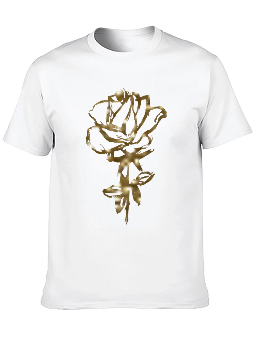 Golden Rose Graphic Black T-Shirt