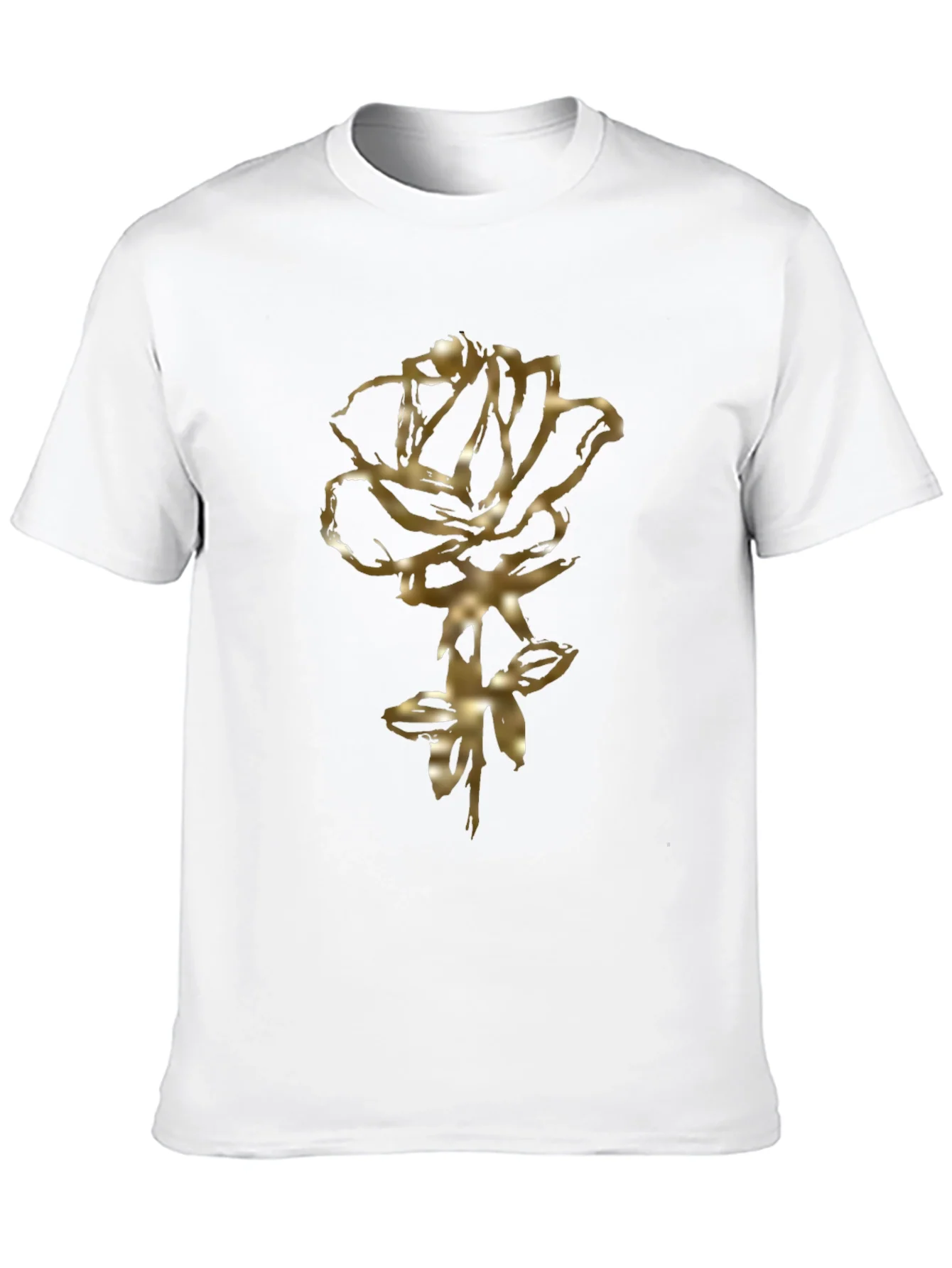 Golden Rose Graphic Black T-Shirt