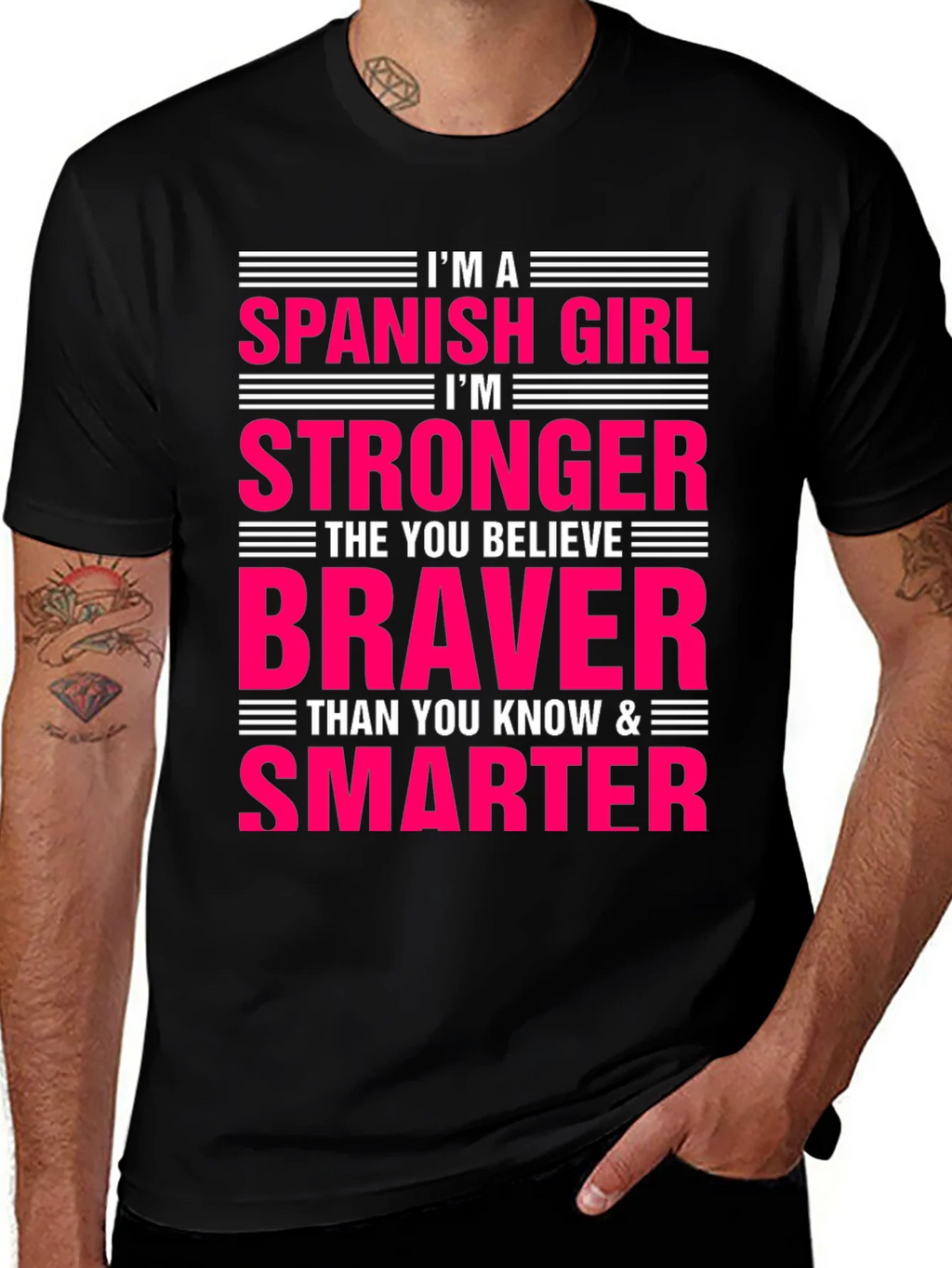 Spanish Girl Strong Braver Smarter T-Shirt