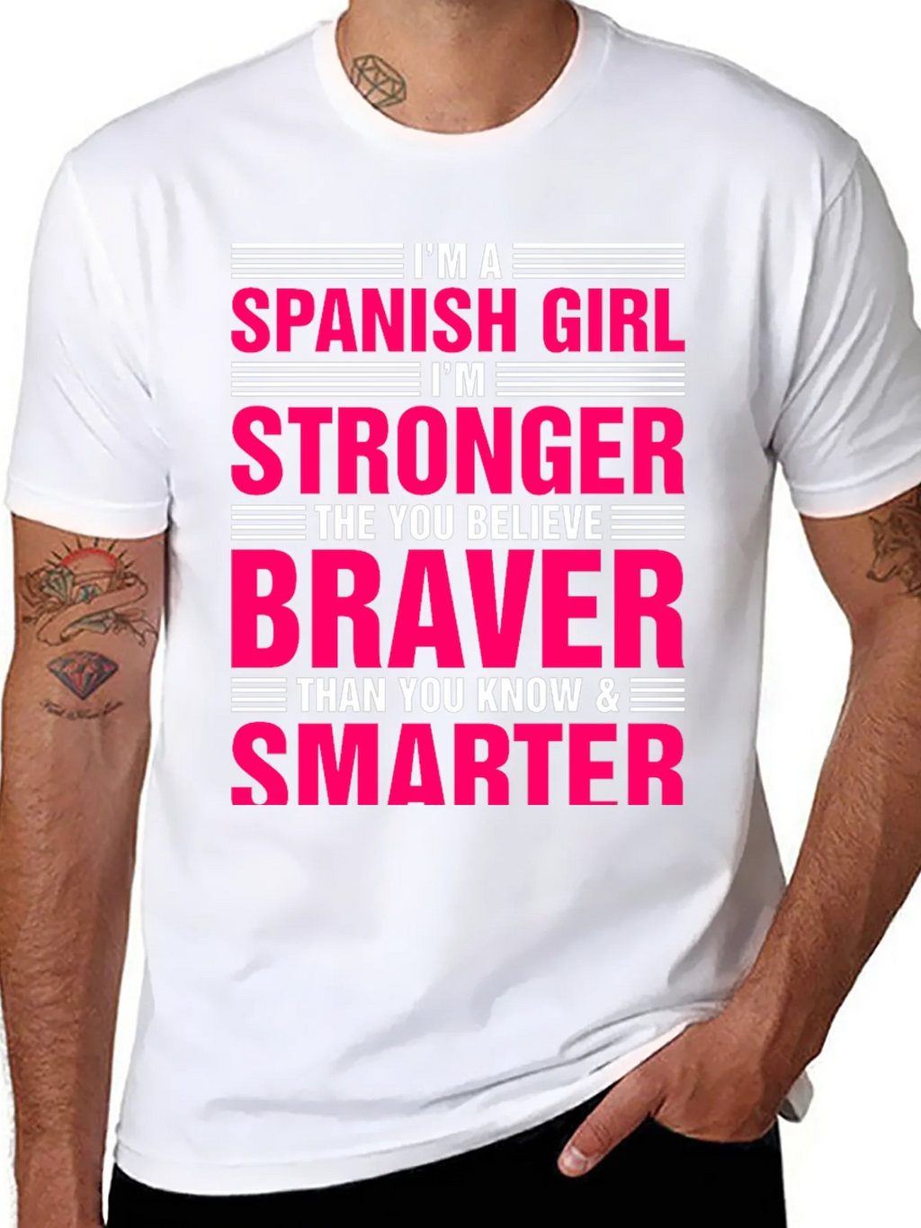 Spanish Girl Strong Braver Smarter T-Shirt