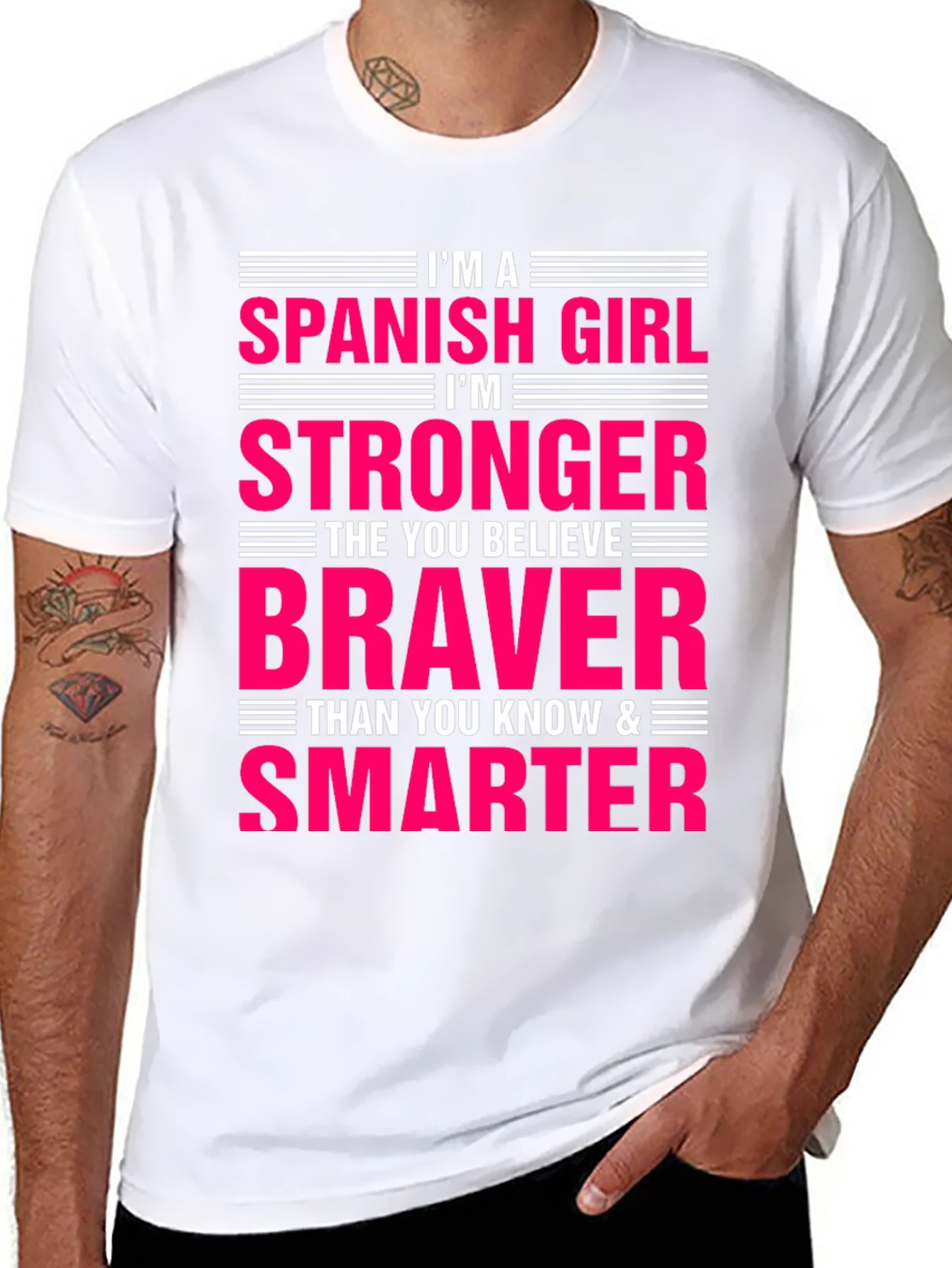 Spanish Girl Strong Braver Smarter T-Shirt