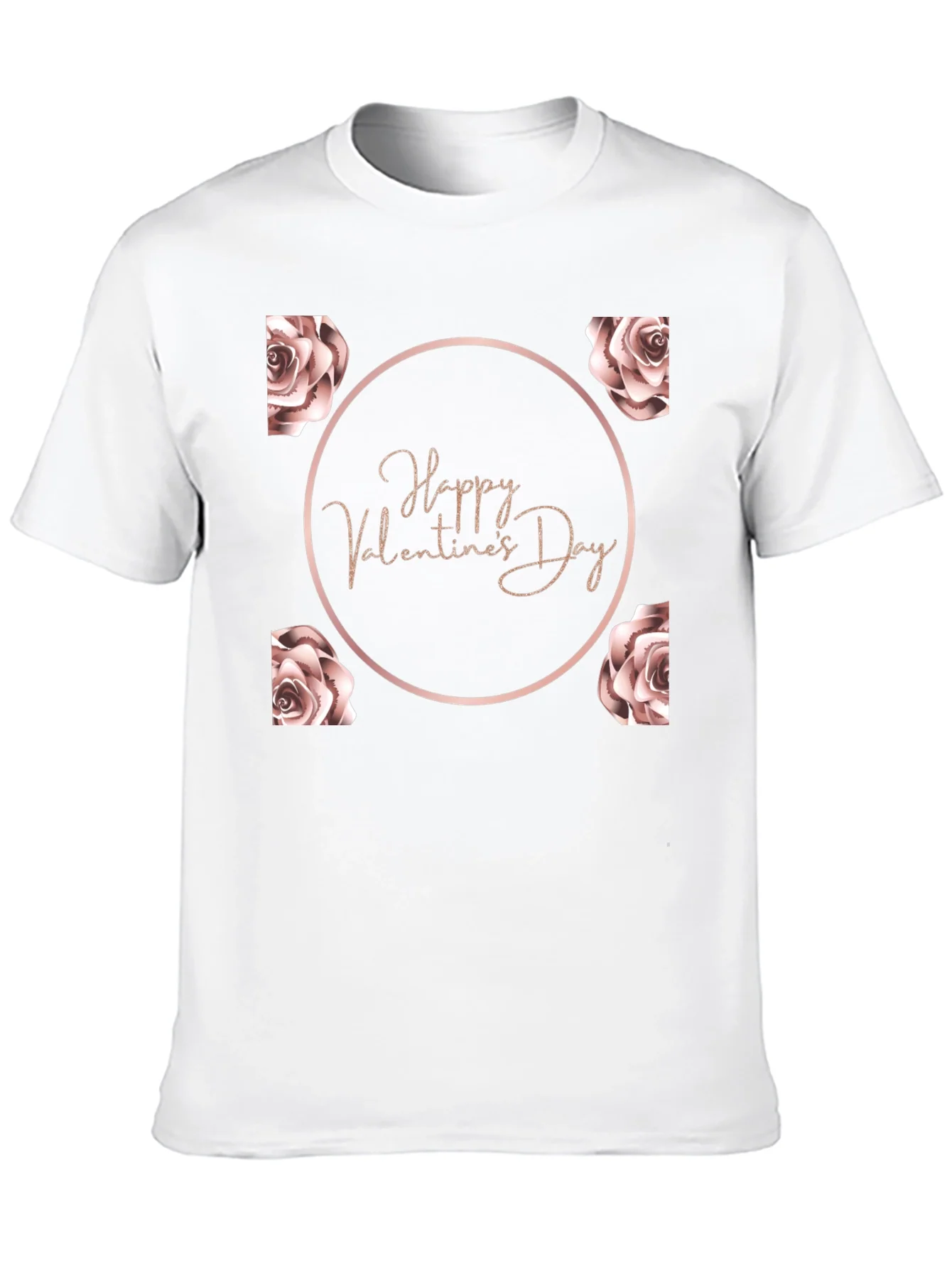 Happy Valentines Day Rose T-Shirt - Black