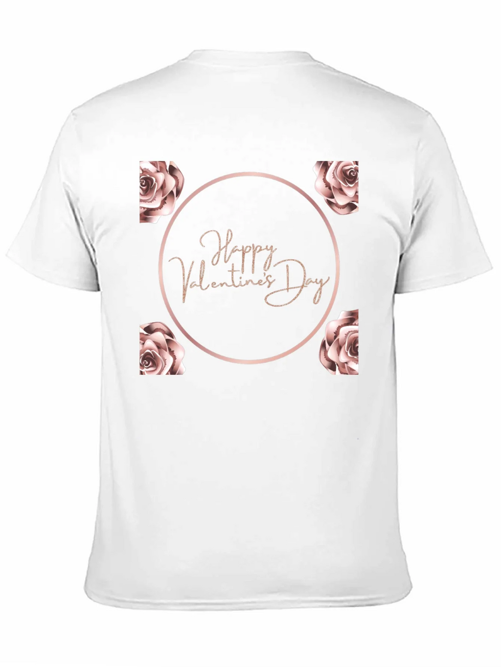 Happy Valentines Day Rose T-Shirt - Black