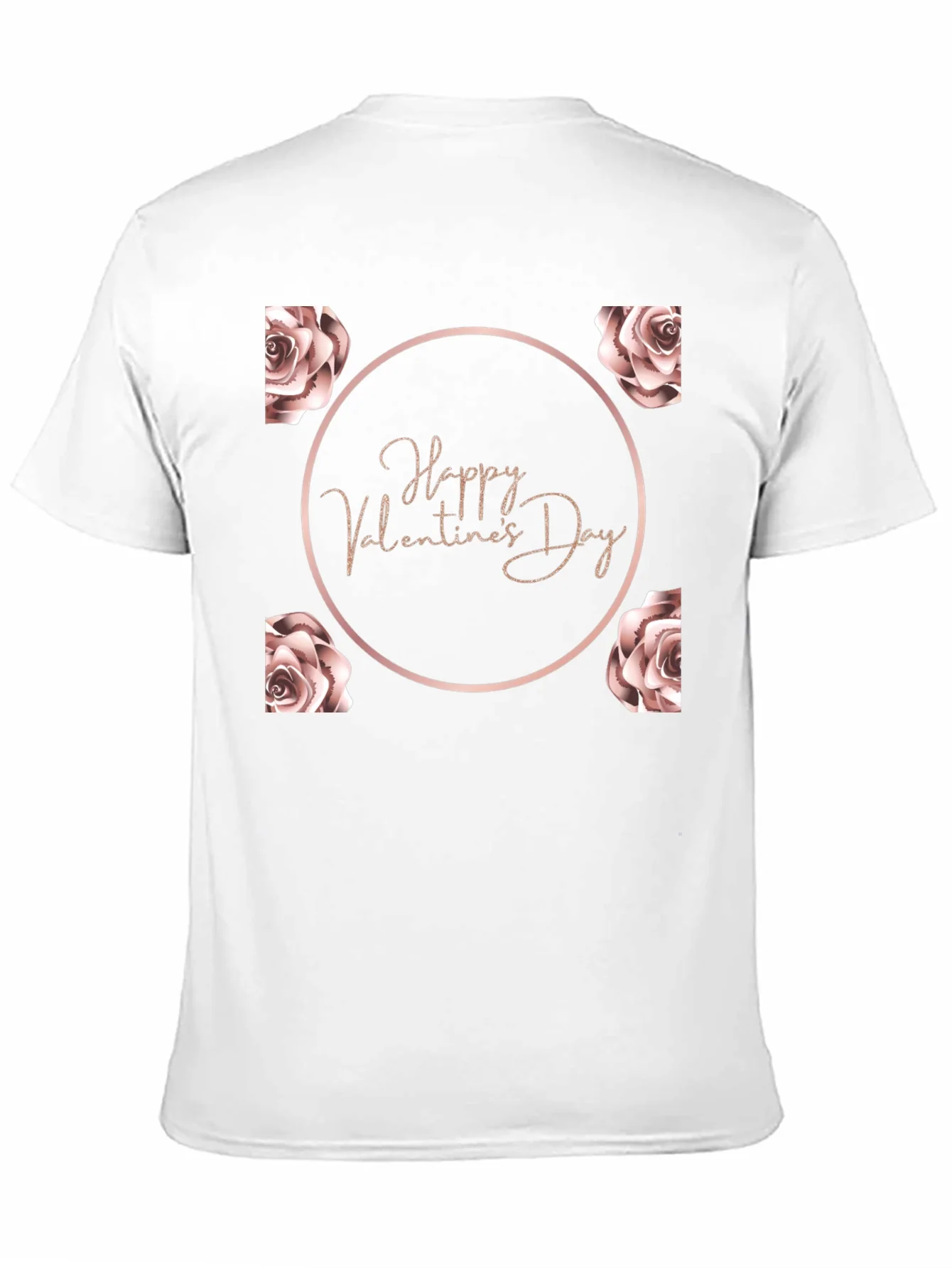 Happy Valentines Day Rose T-Shirt - Black