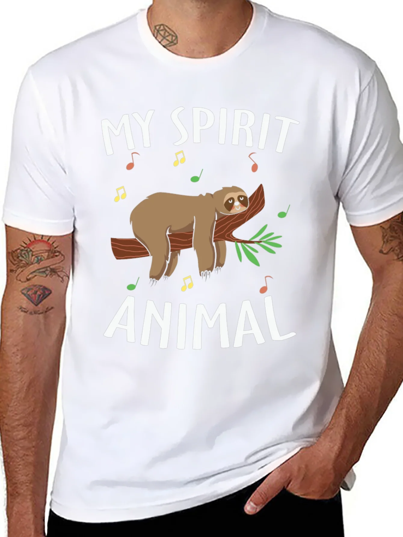 My Spirit Animal Sloth T-Shirt Black Graphic Tee