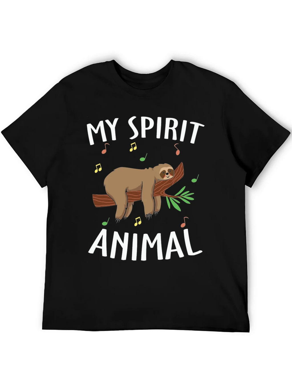 My Spirit Animal Sloth T-Shirt Black Graphic Tee