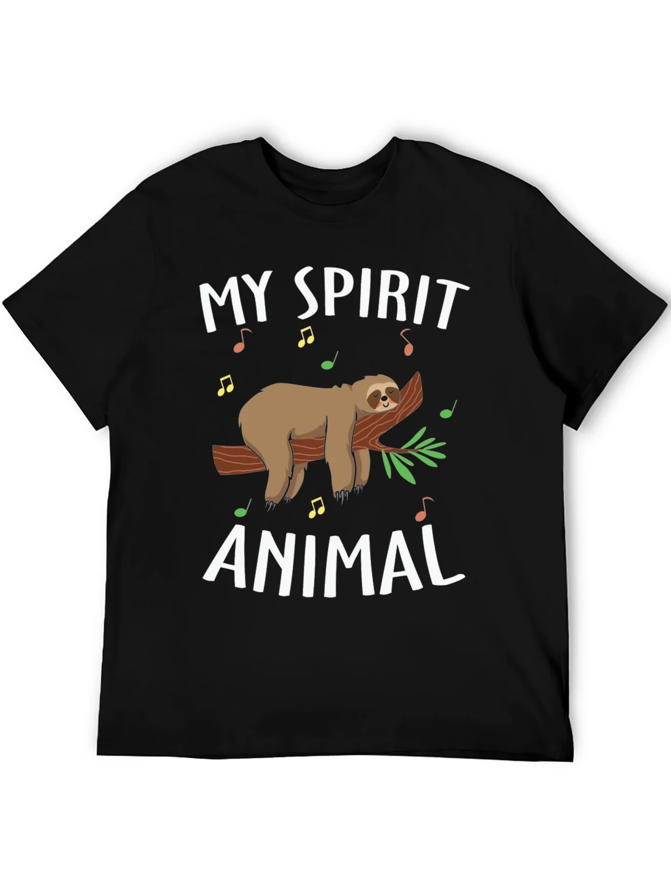 My Spirit Animal Sloth T-Shirt Black Graphic Tee