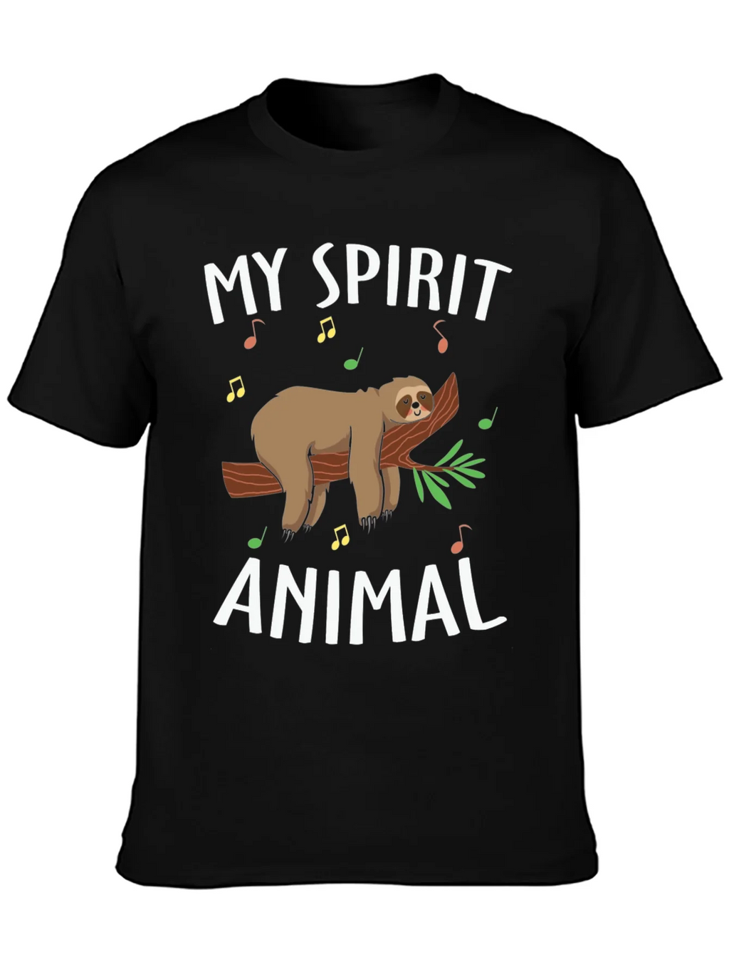 My Spirit Animal Sloth T-Shirt Black Graphic Tee