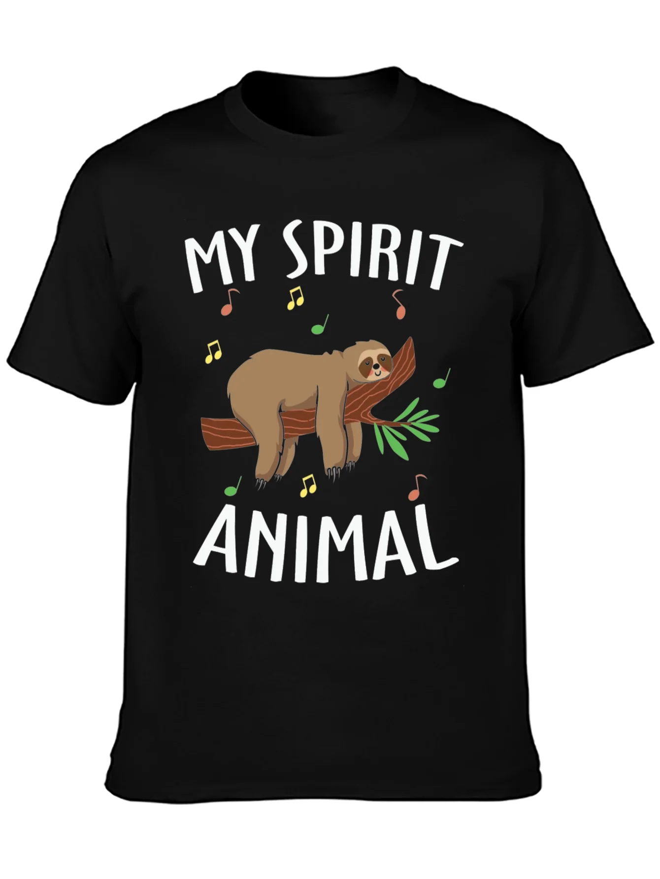 My Spirit Animal Sloth T-Shirt Black Graphic Tee