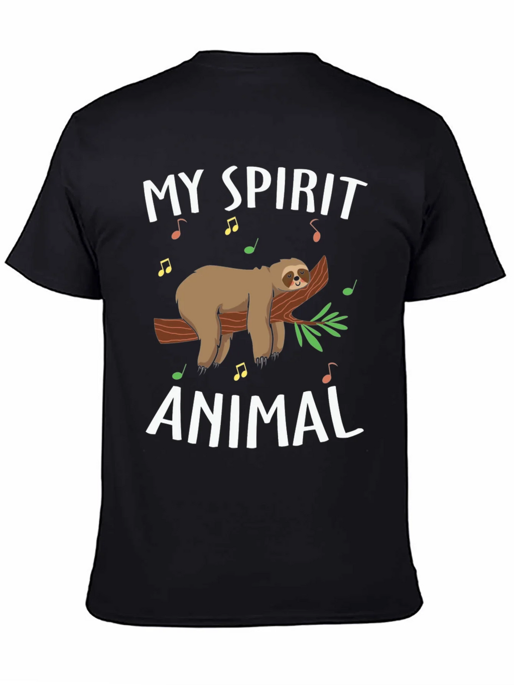 My Spirit Animal Sloth T-Shirt Black Graphic Tee