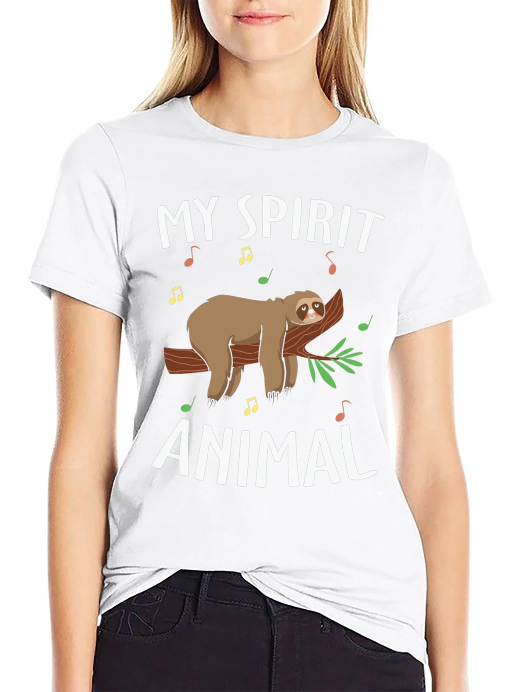 My Spirit Animal Sloth T-Shirt Black Graphic Tee
