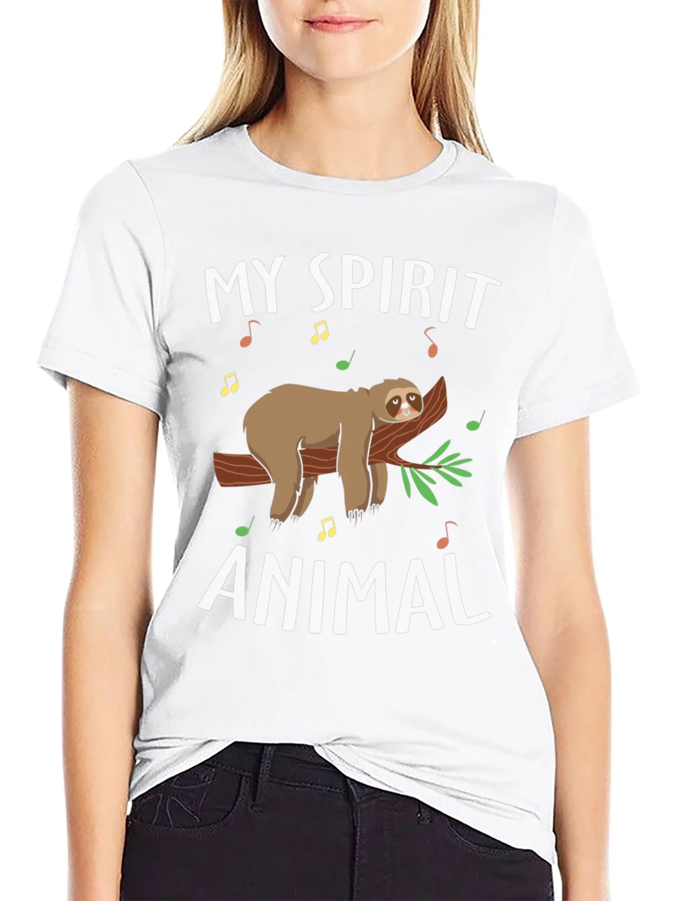 My Spirit Animal Sloth T-Shirt Black Graphic Tee