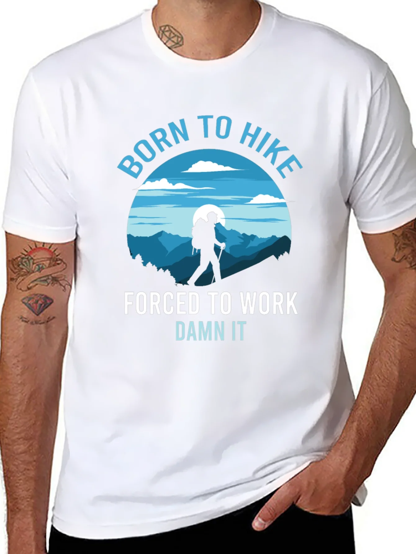 Born to Hike Mens Black Graphic T-Shirt
