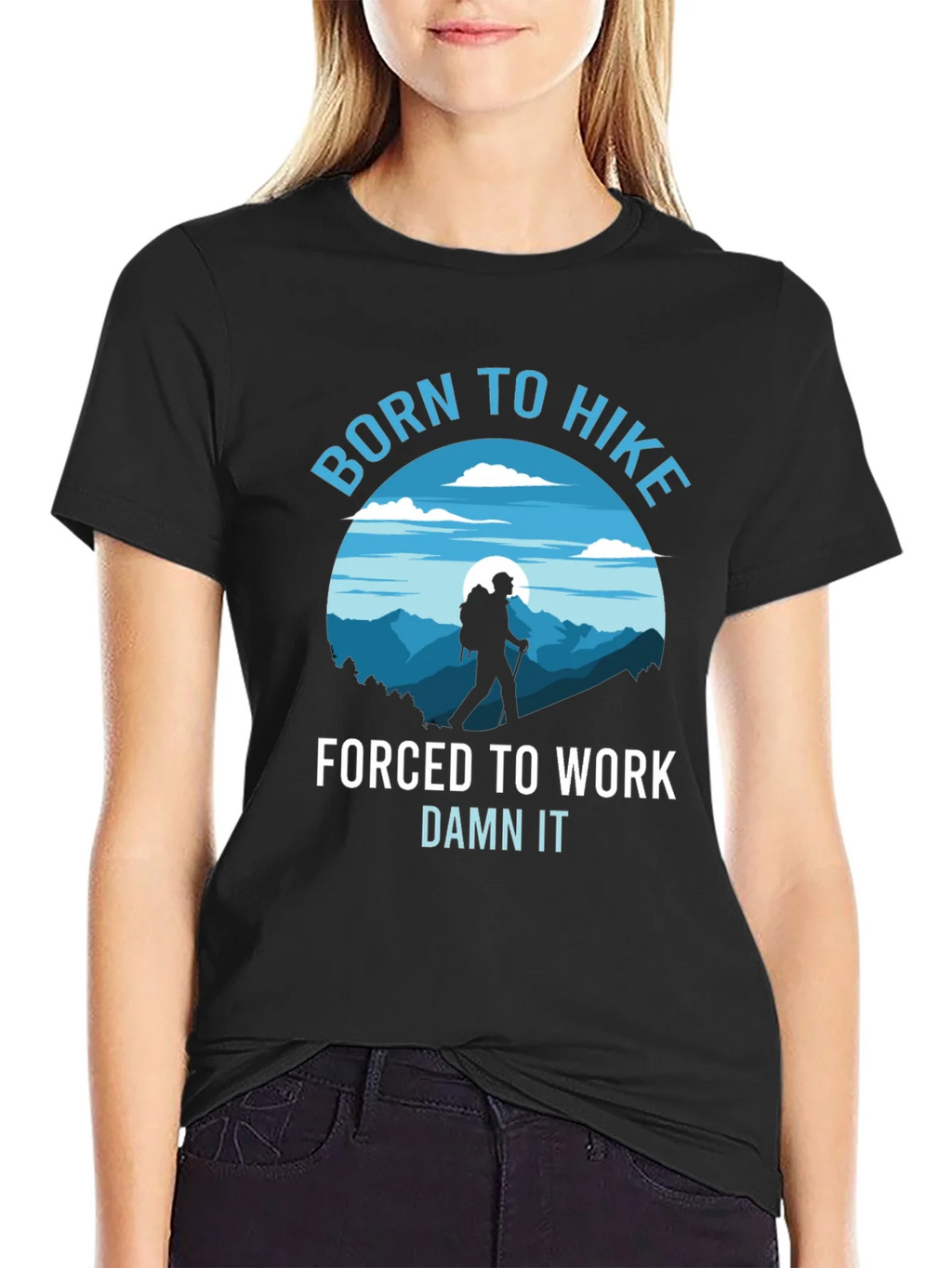 Born to Hike Mens Black Graphic T-Shirt