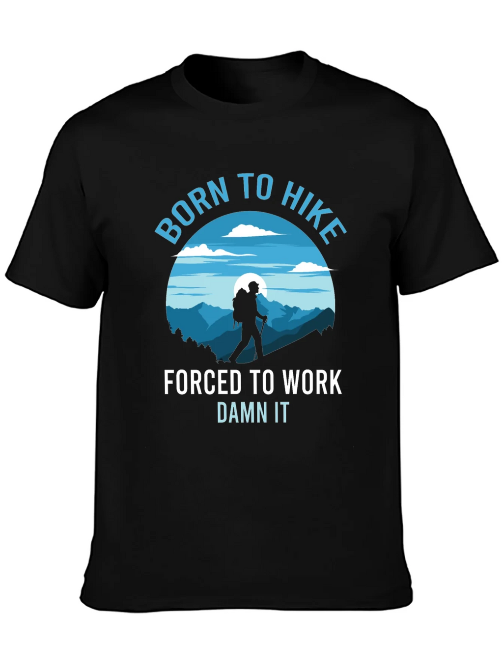 Born to Hike Mens Black Graphic T-Shirt
