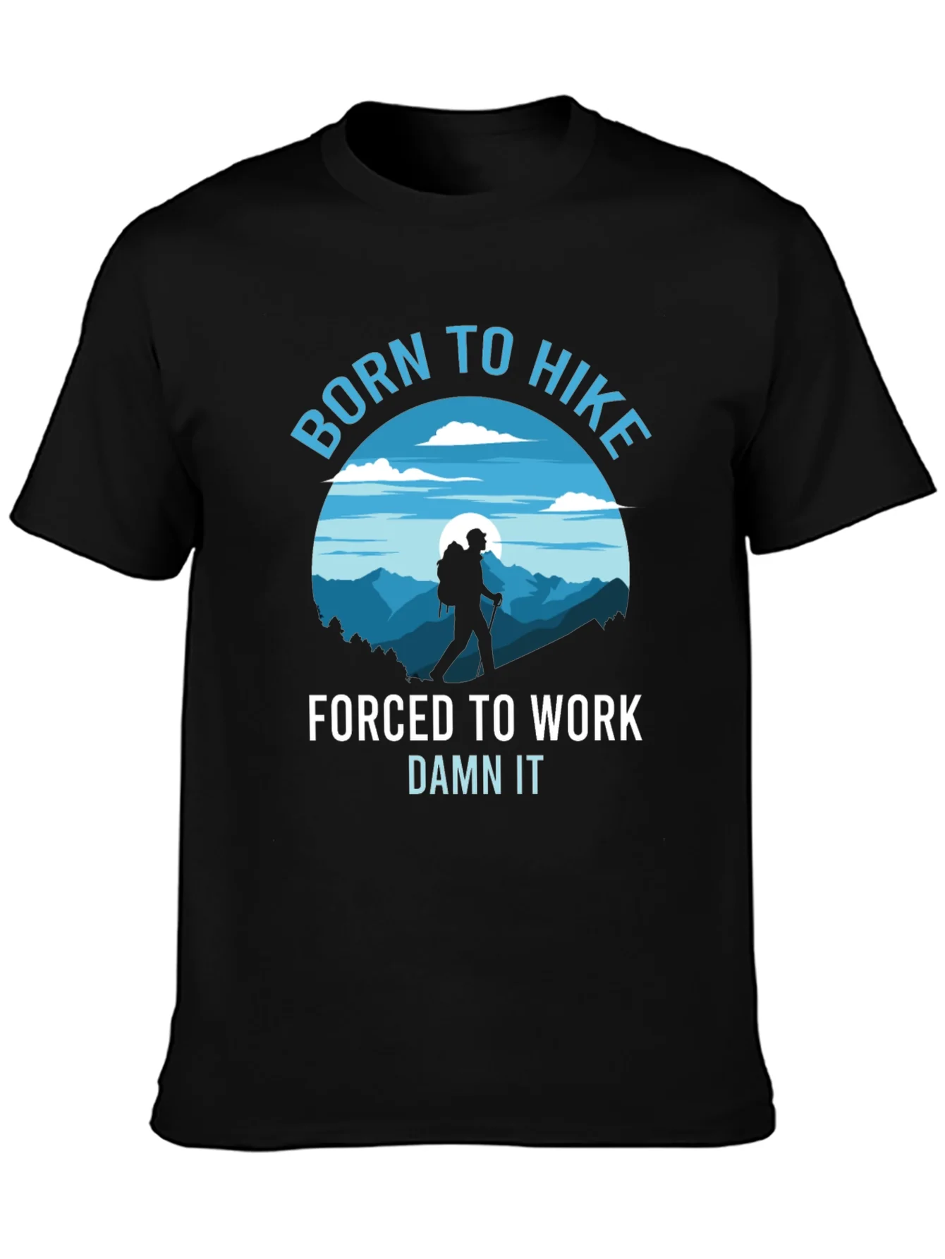 Born to Hike Mens Black Graphic T-Shirt