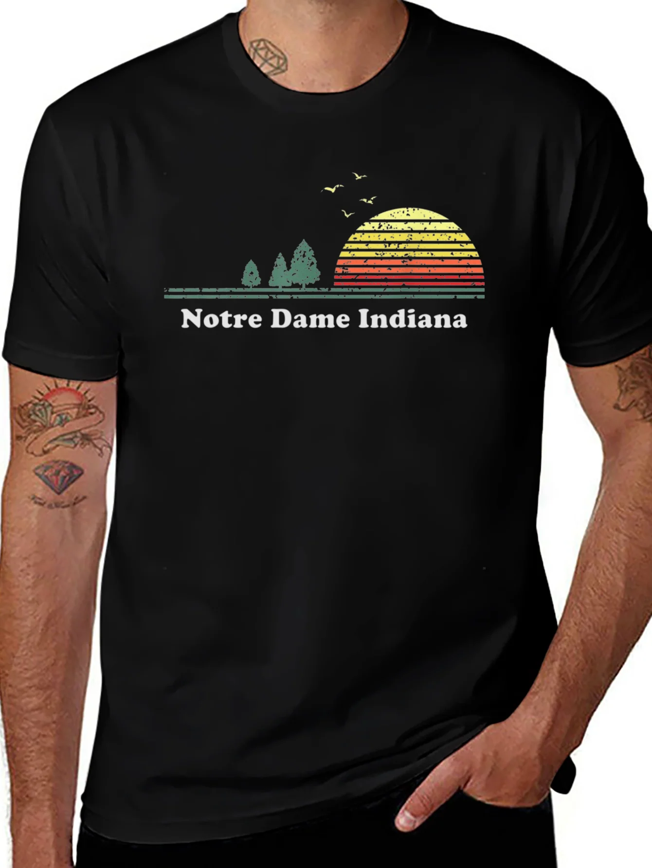 Notre Dame Indiana Retro Sunset T-Shirt