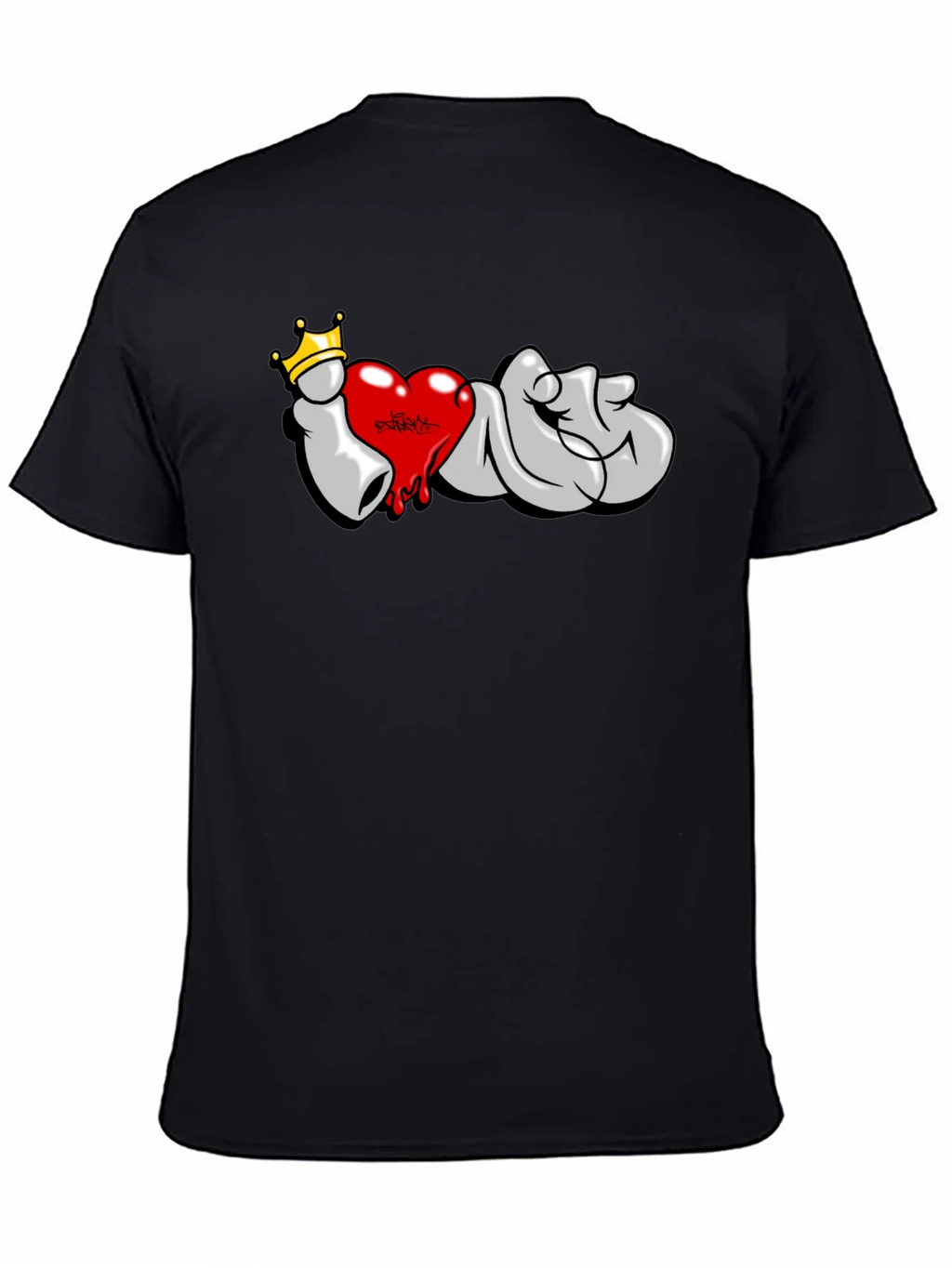 I Love T-Shirt: Graffiti Crown Heart Design